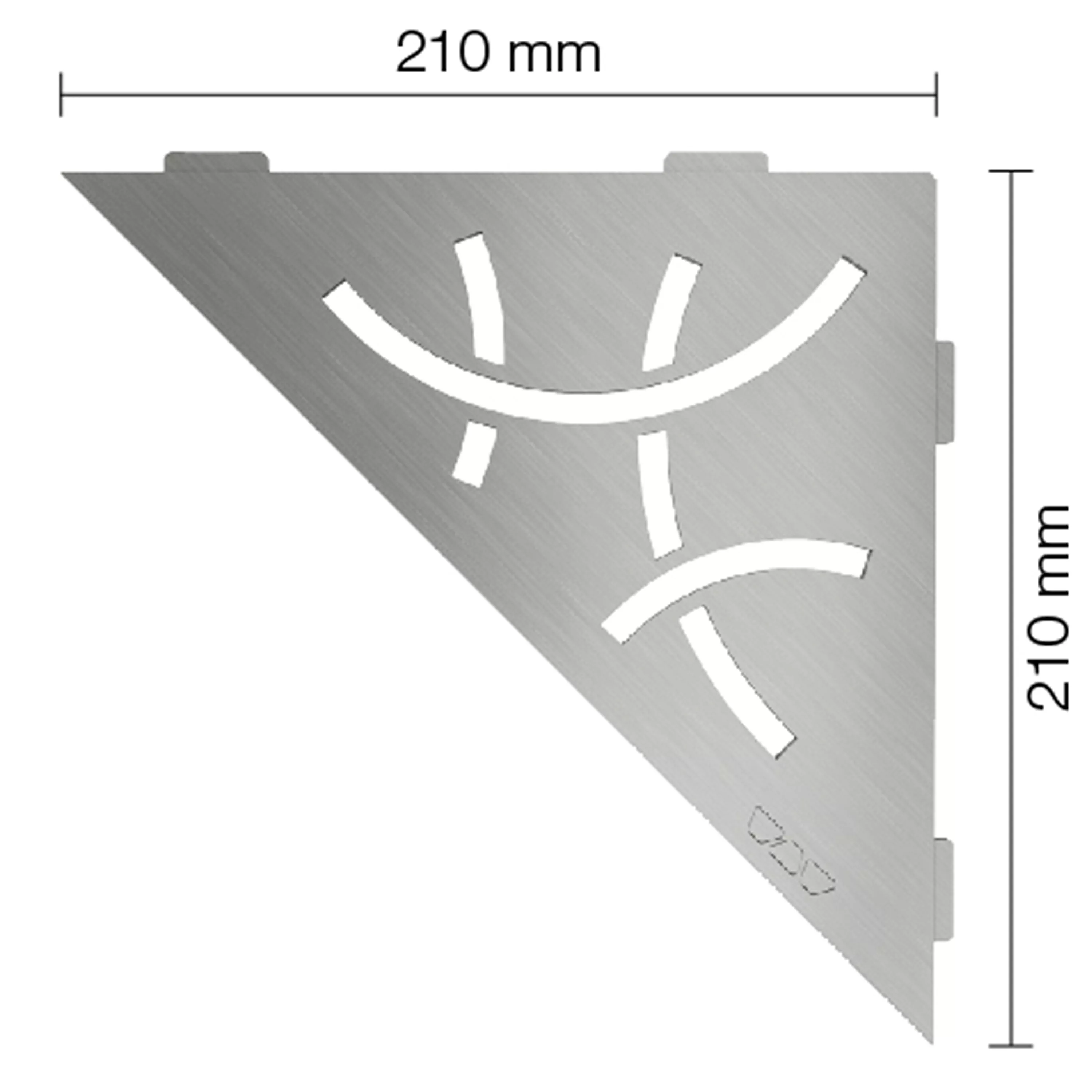 Schlüter væghylde trekant 21x21cm Curve rustfrit stål