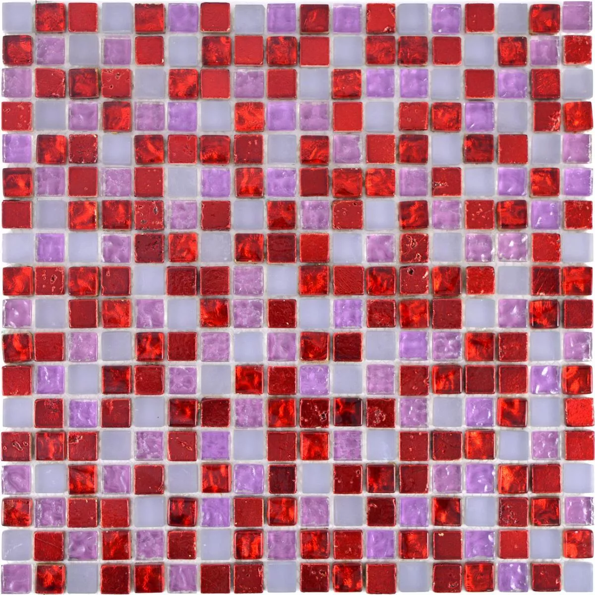 Glasmosaik Natursten Fliser Cleopatra Pink Rød Hvide