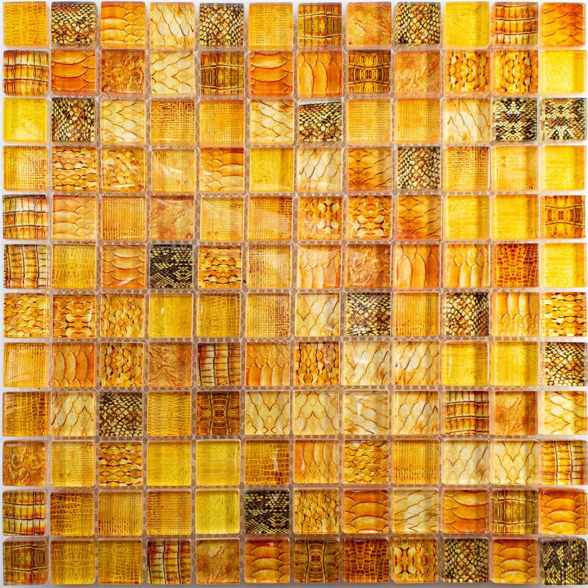 Glasmosaik Fliser Python Appelsin 23