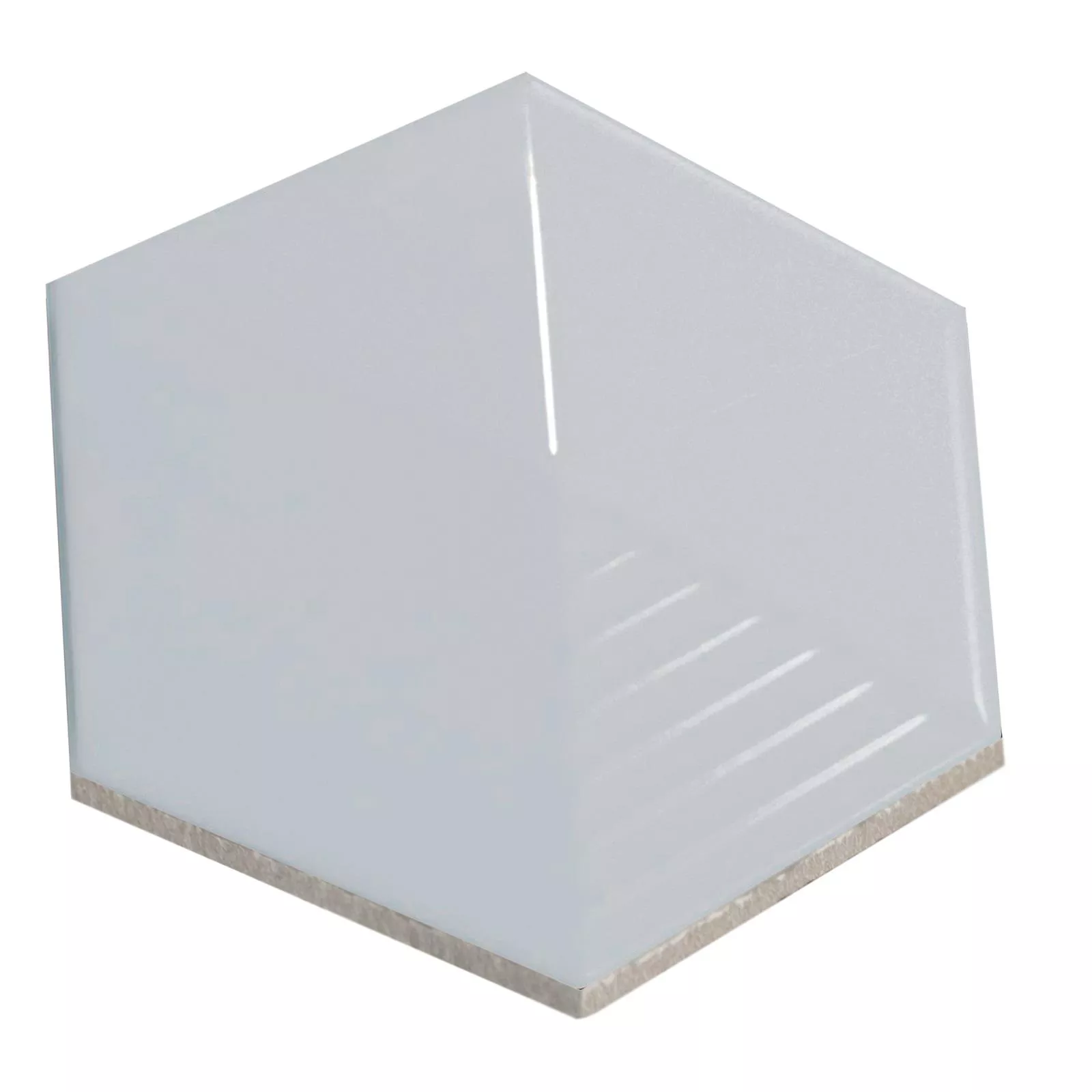 Prøve Vægfliser Rockford 3D Hexagon 12,4x10,7cm Lyseblå