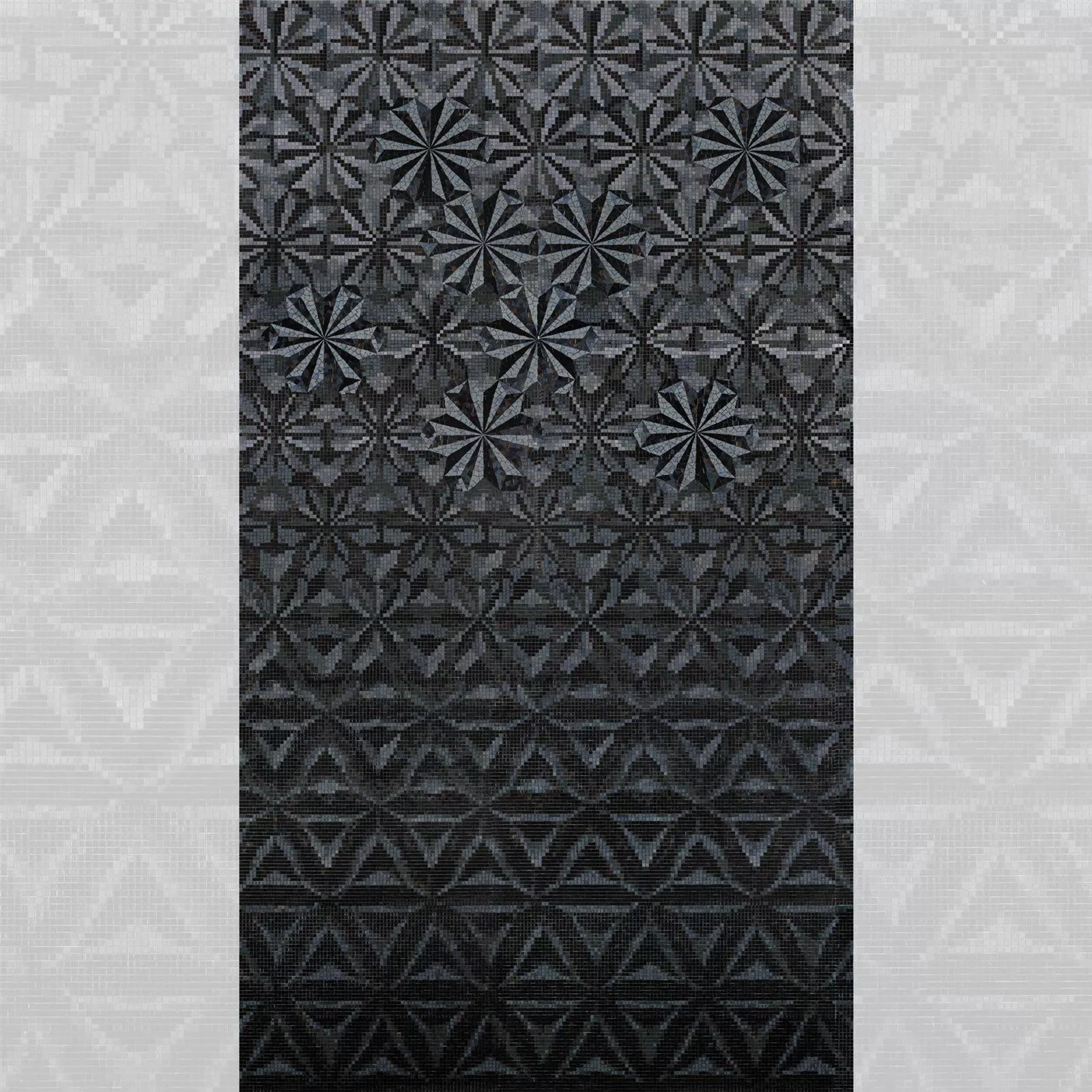 Glasmosaik Billede Magicflower Black 170,7x300,3cm