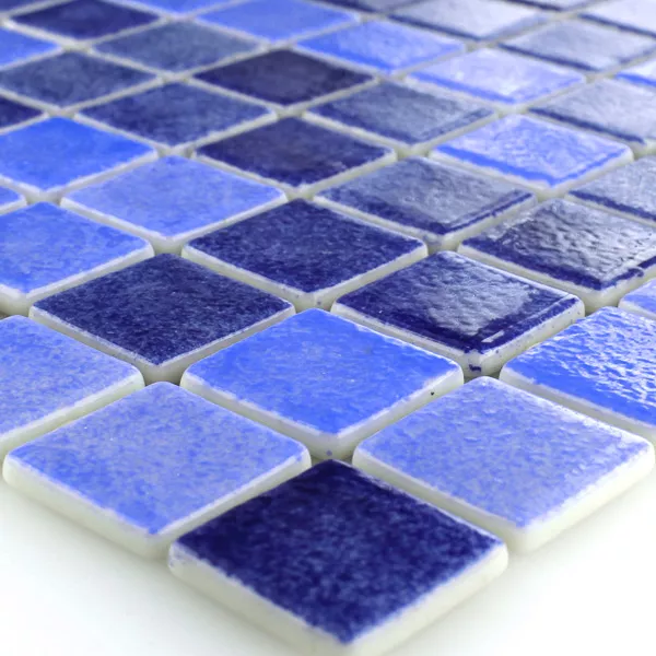 Glas Swimmingpool Mosaik 25x25x4mm Blå Mix Glas Swimmingpool Mosaik 25x25x4mm Blå Mix
