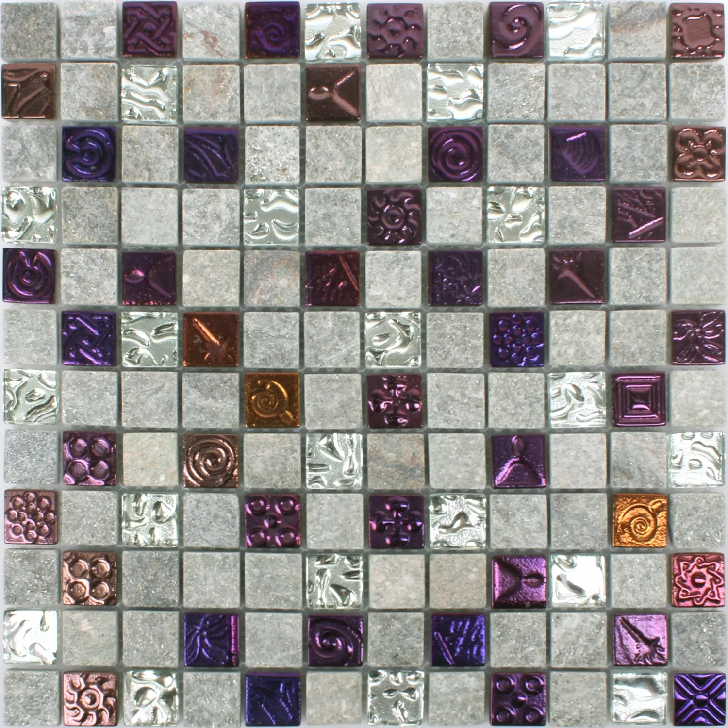 Mosaik Fliser Sheldrake Gra Sølv