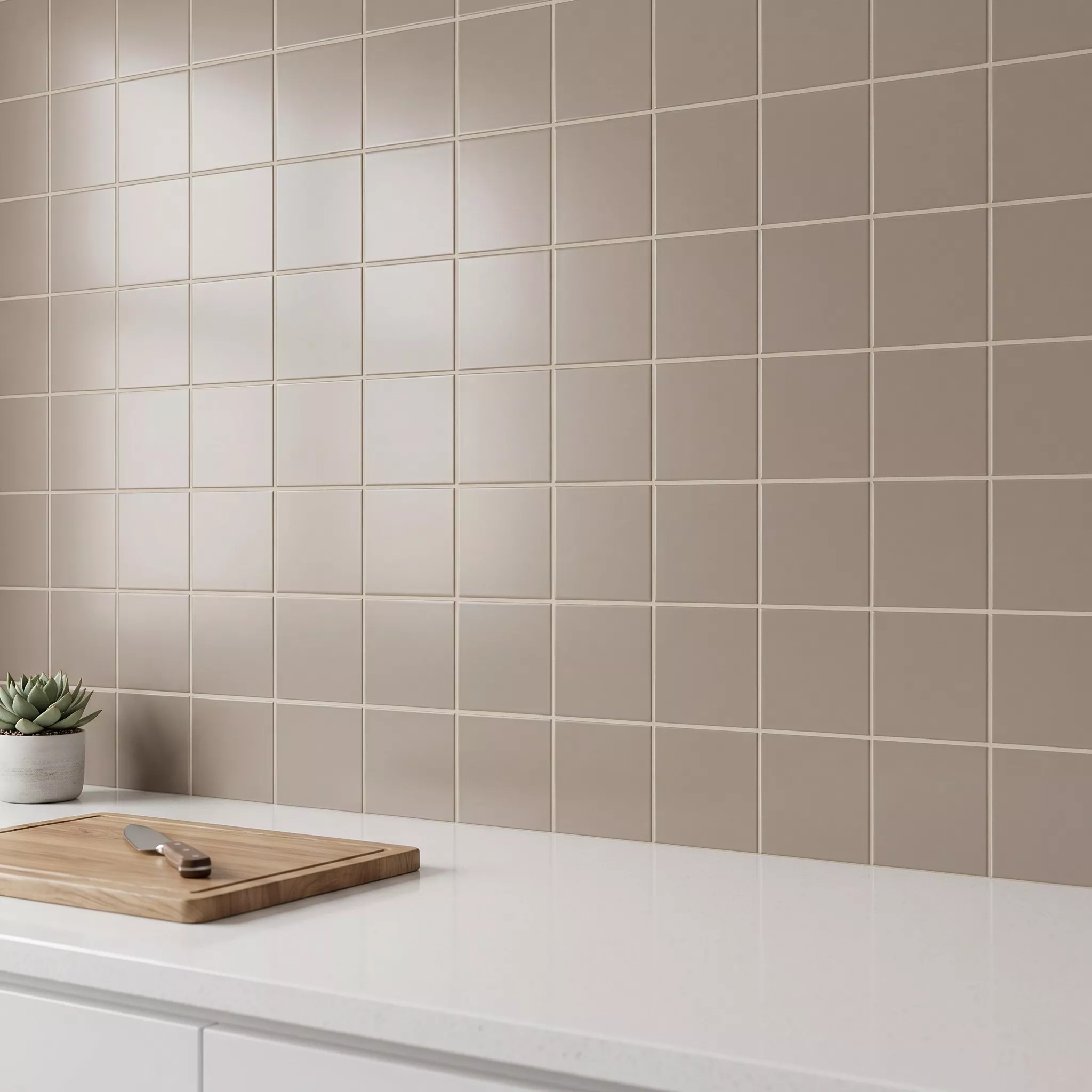 Metro flise Brun Måtte 10x10 cm Uden Facet Freyburg Mink
