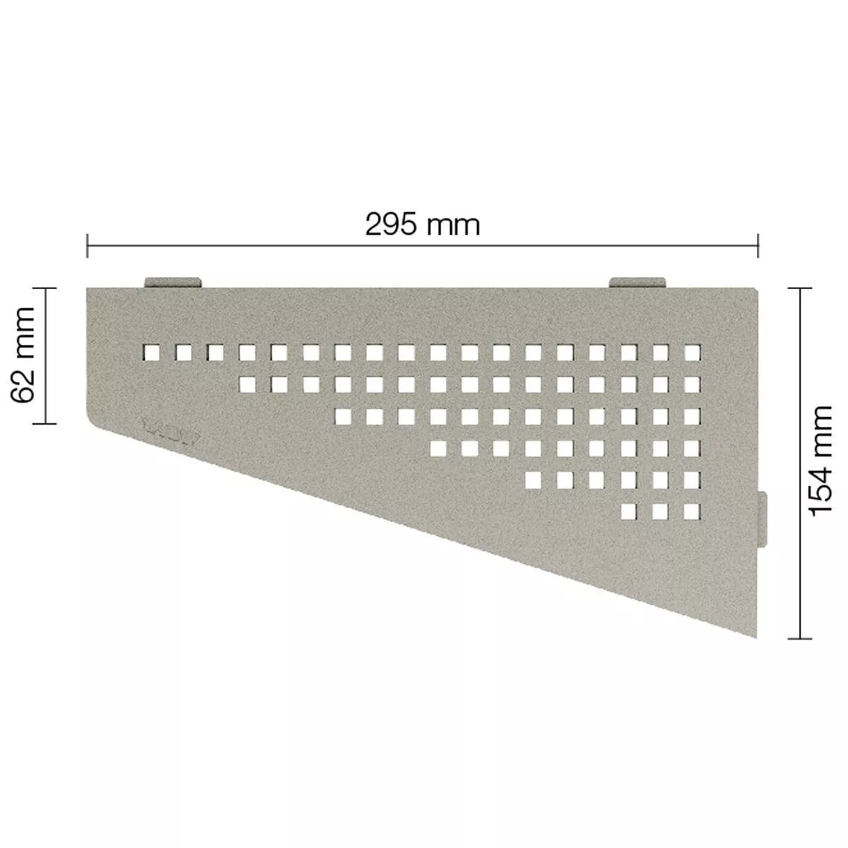 Væghylde brusehylde Schlüter firkantet 15,4x29,5cm firkantet grå