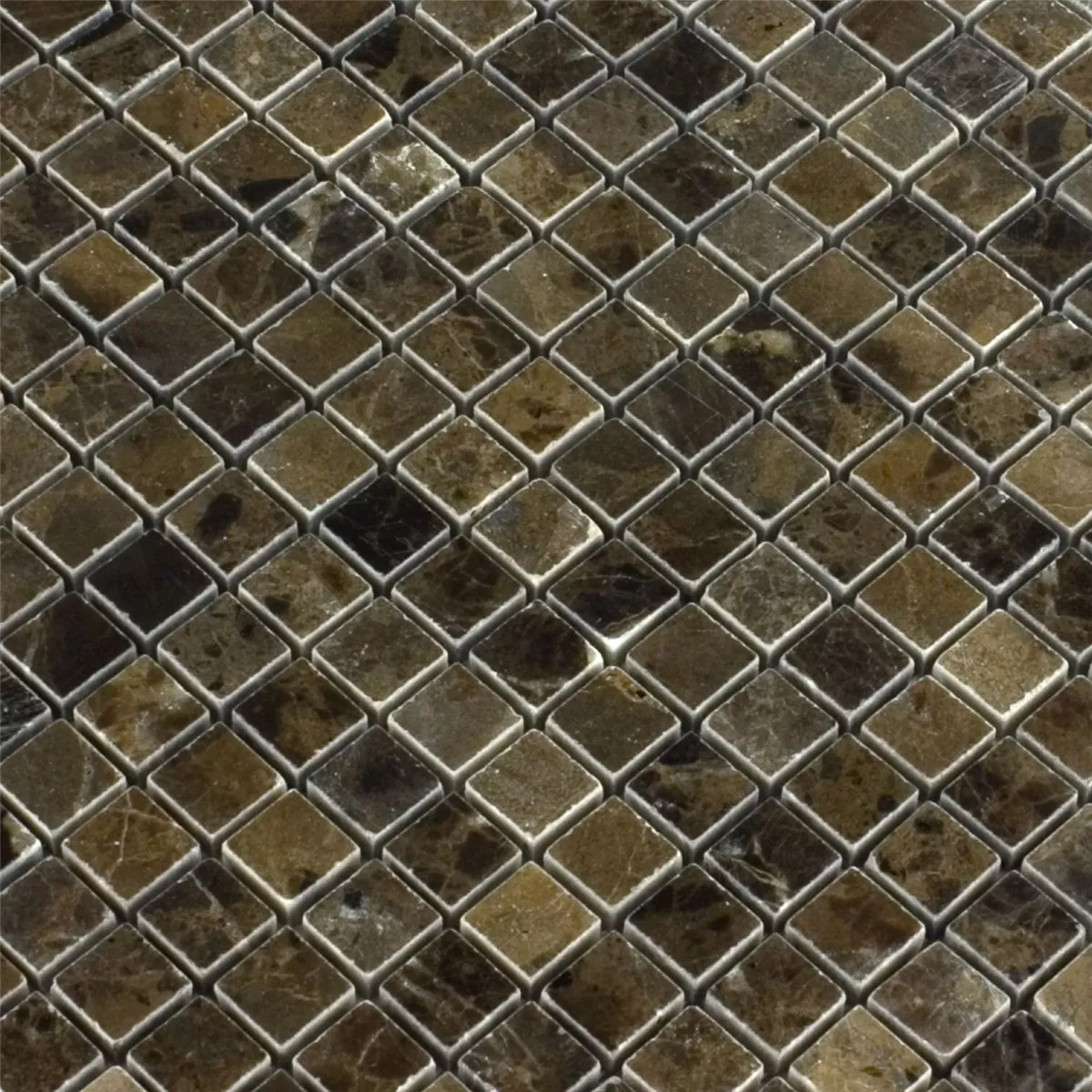 Mosaik Fliser Marmor Brun Poleret 15x15x7,5mm