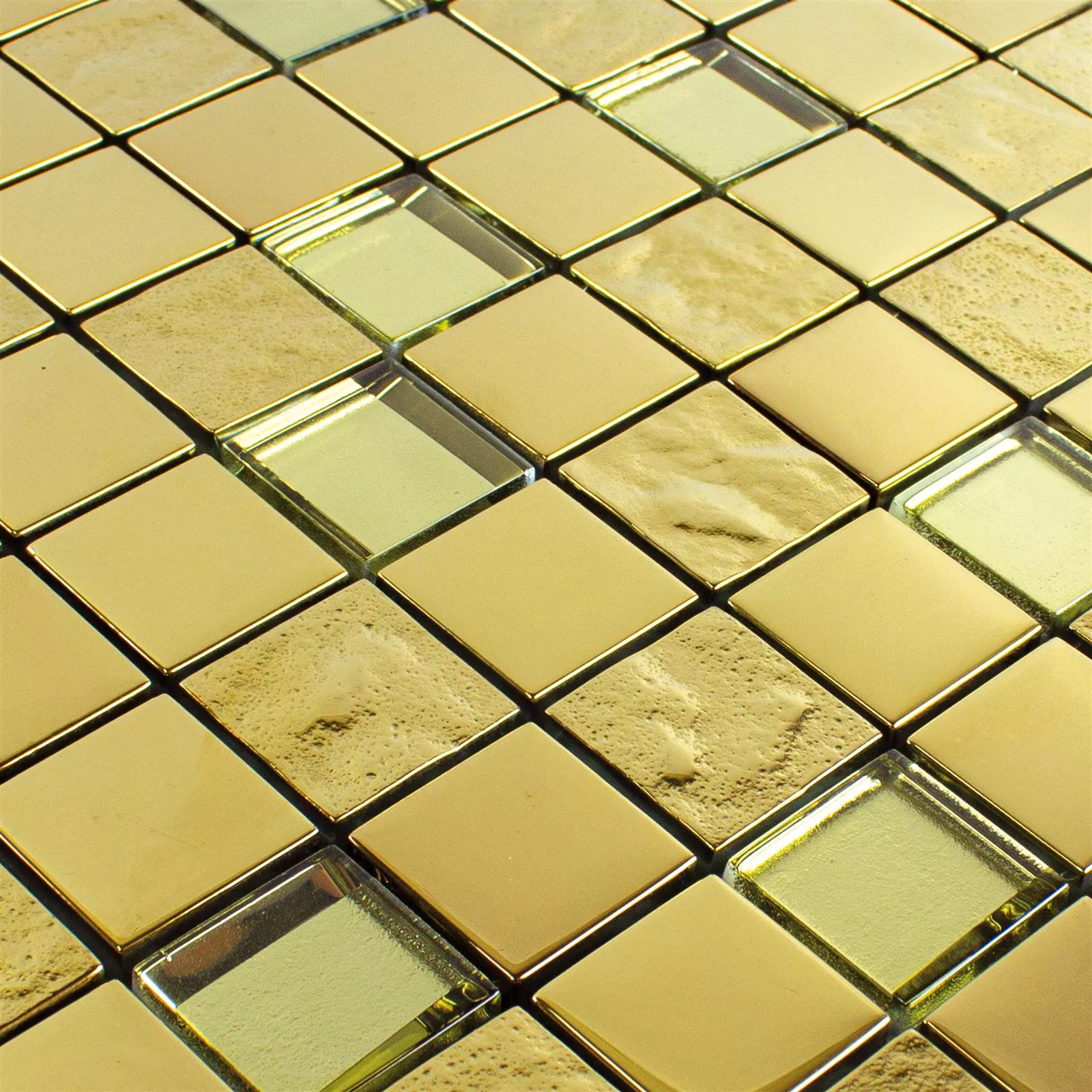 Prøve Glasmosaik Fliser Midland Guld