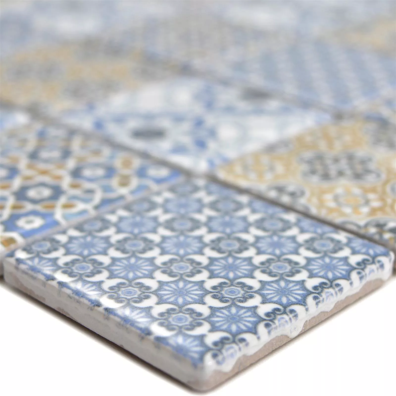 Keramik Mosaik Fliser Daymion Retro Optik Firkant 47 Blå Brun Keramik Mosaik Fliser Daymion Retro Optik Firkant 47 Blå Brun