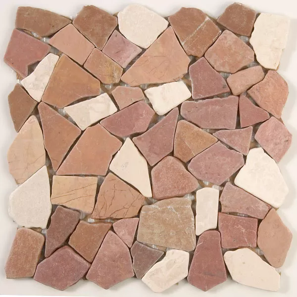 Mosaik Fliser Marmor Brud Rosso Verona Biancone