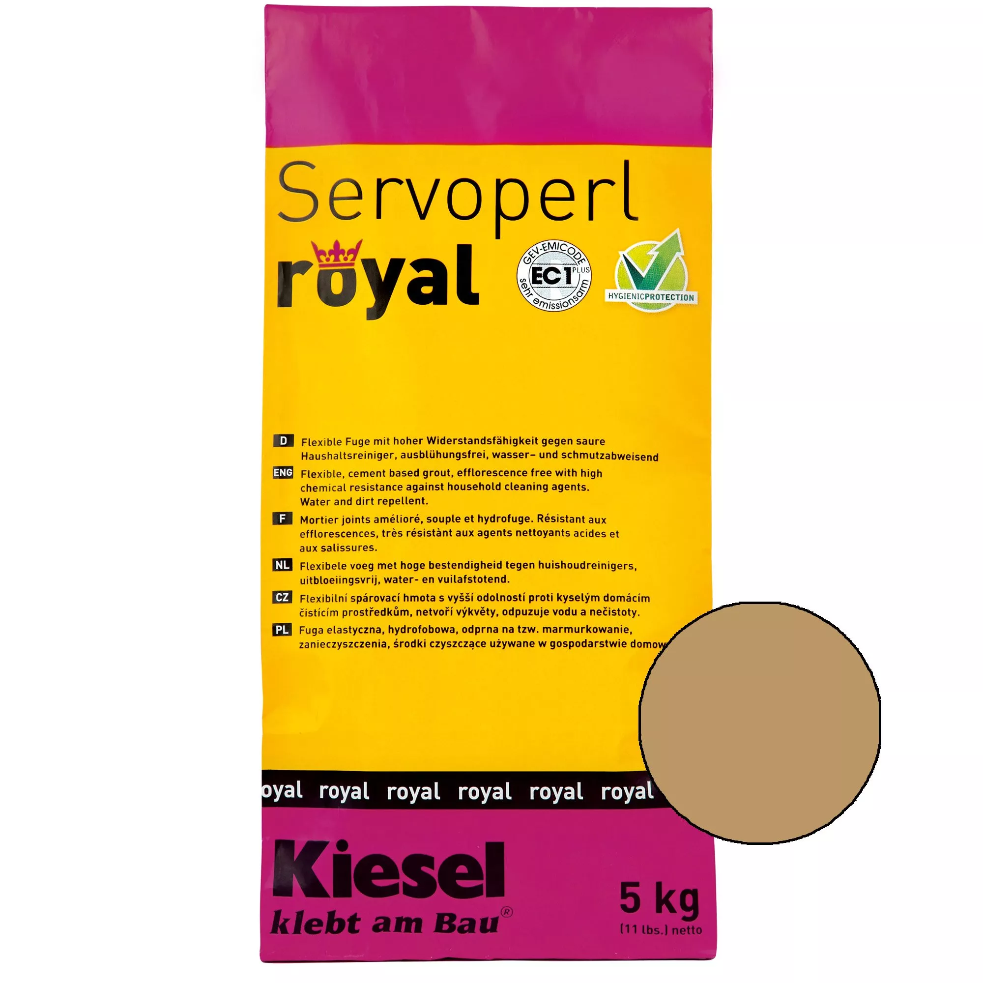 Kiesel Servoperl Royal - Fleksibel, Vand- Og Snavsafvisende Samling (5KG Lysebrun)