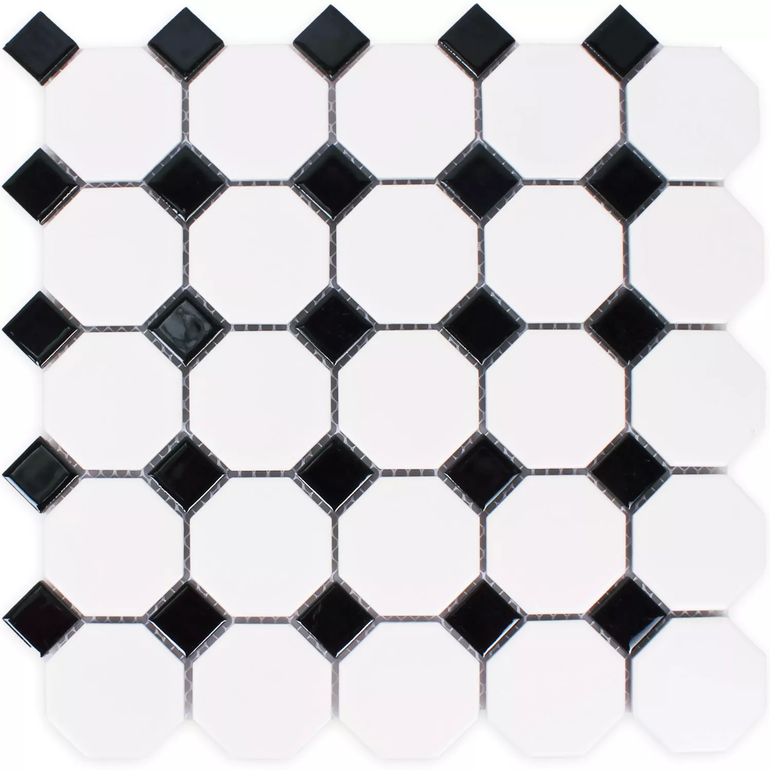 Mosaik Fliser Keramik Octagon Belami Sort Hvid