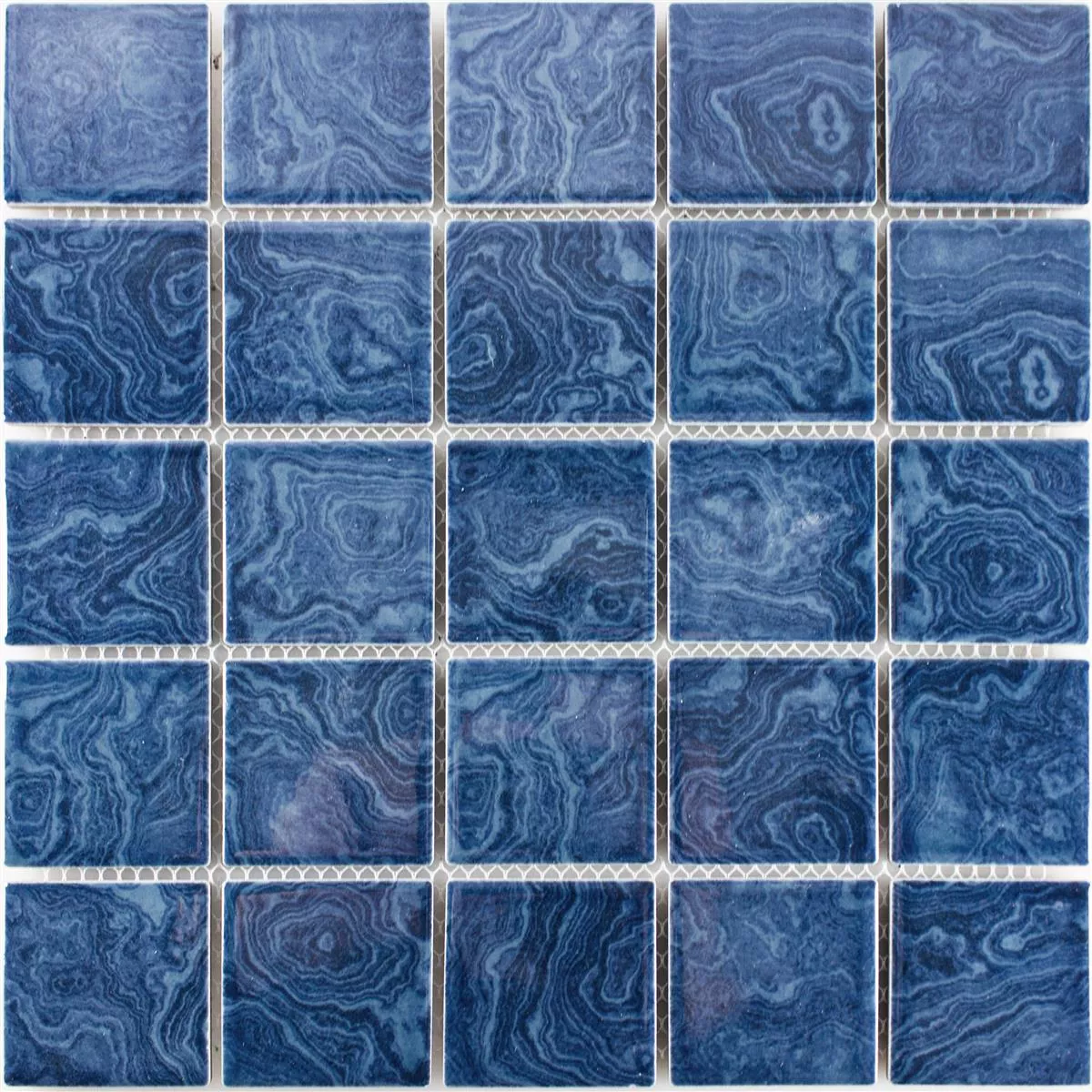 Keramik Mosaik Fliser David Blå Uni