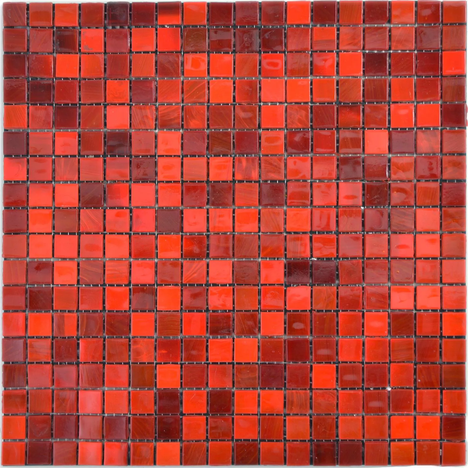 Prøve Glas Mosaik Fliser Rexford Nacre Effekt Rød