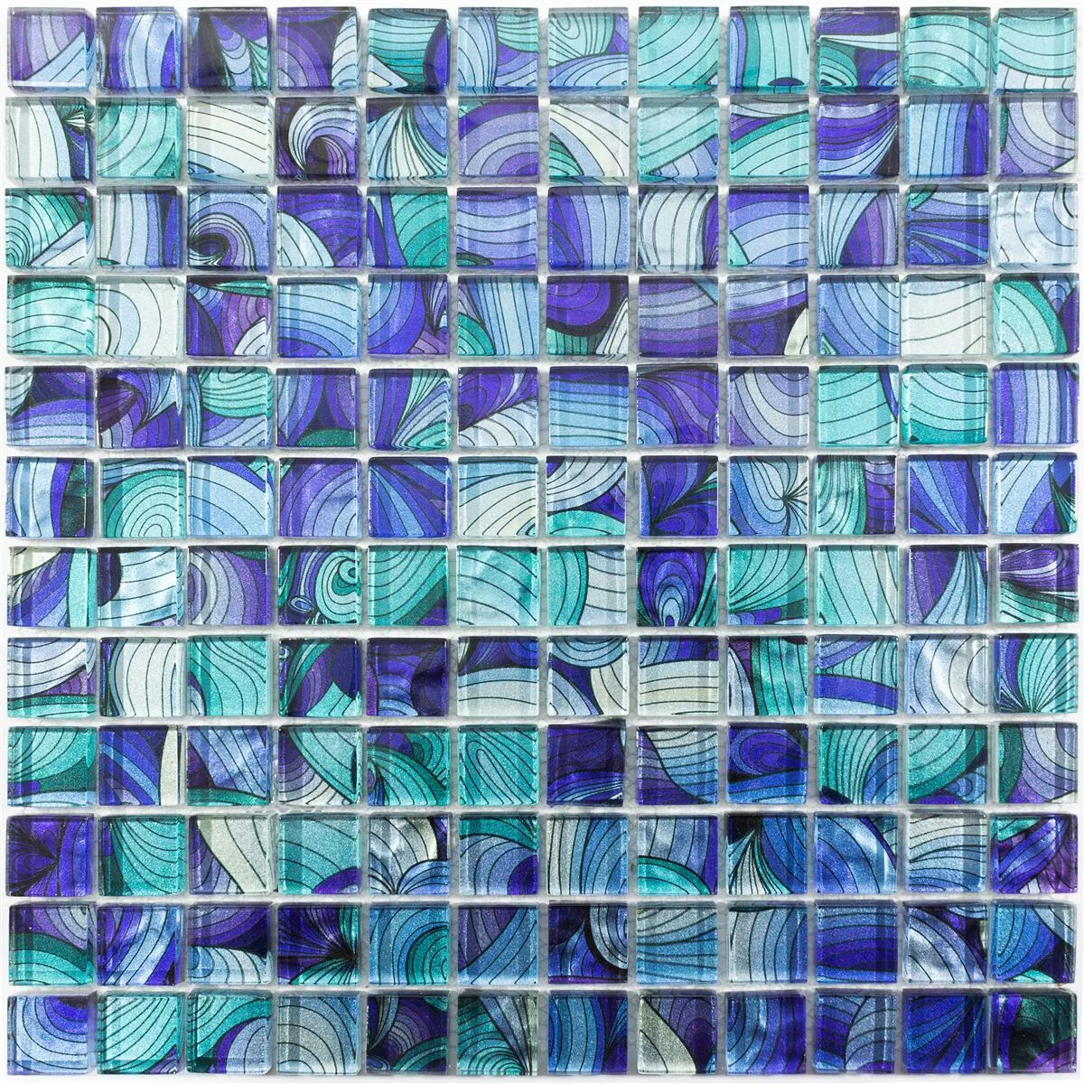 Glasmosaik Fliser Atlantis Blå Turkis