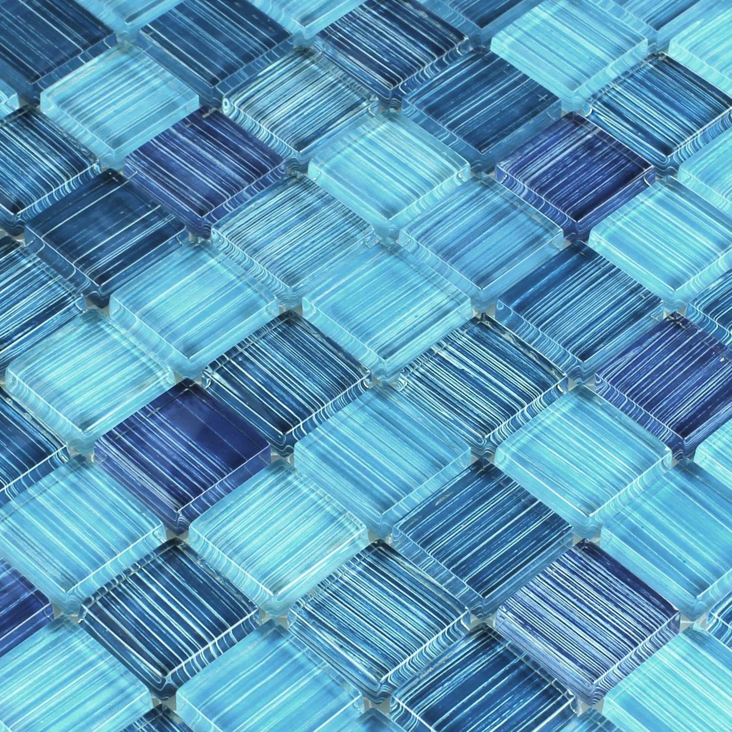 Glasmosaik Fliser Blå Stribet