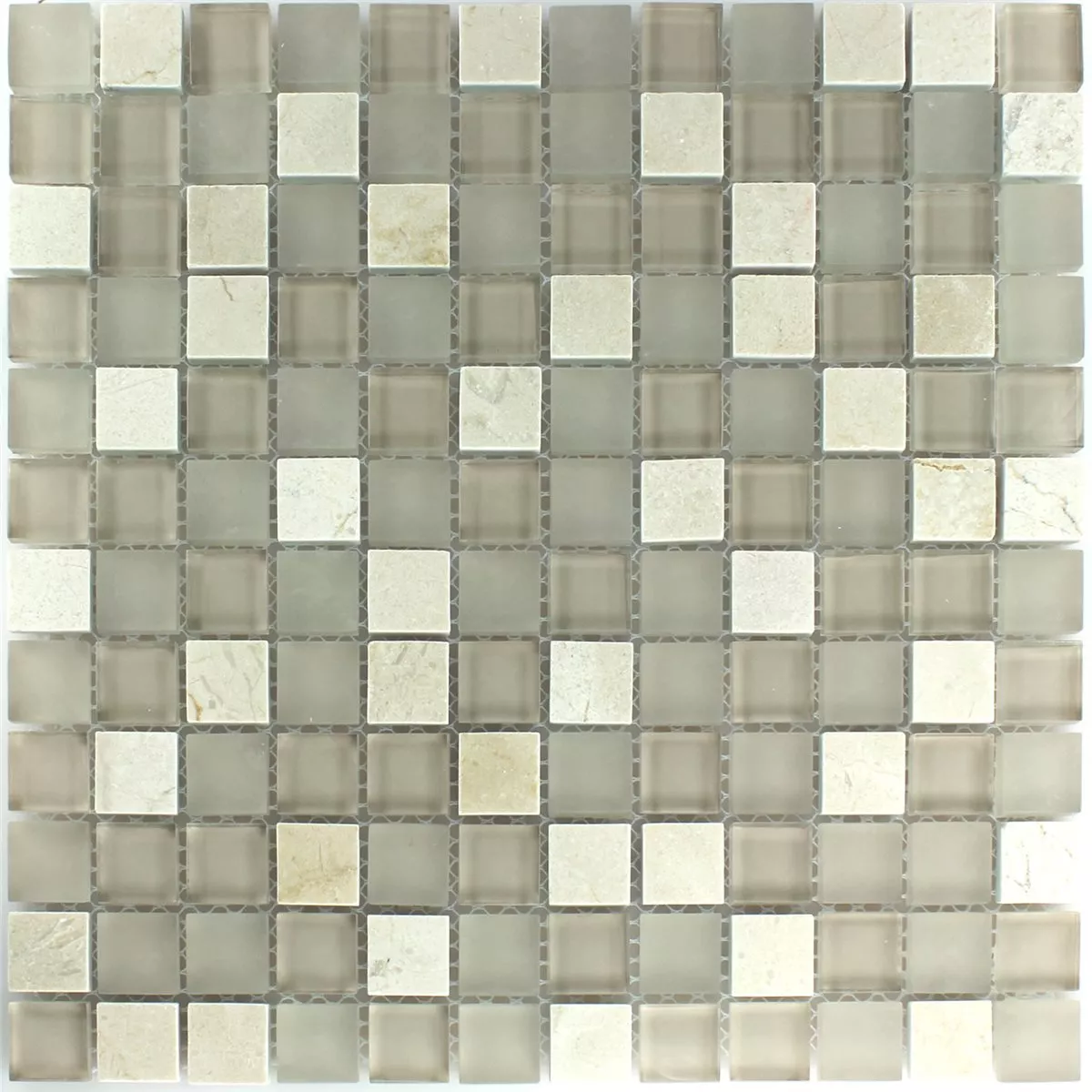Mosaik Fliser Glas Marmor Barbuda Creme 23x23x8mm