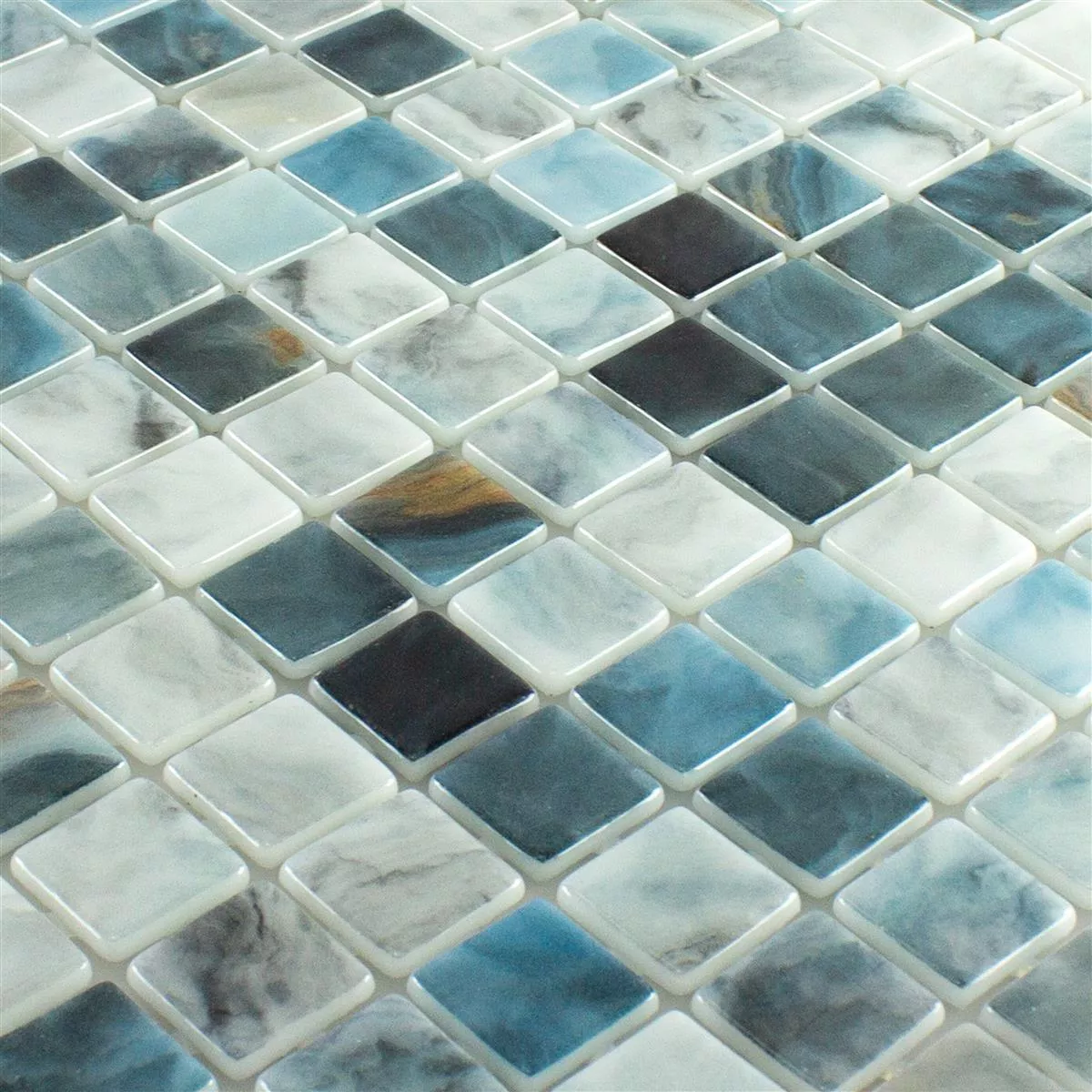 Swimmingpool Mosaik Baltic Blå Gra 25x25mm