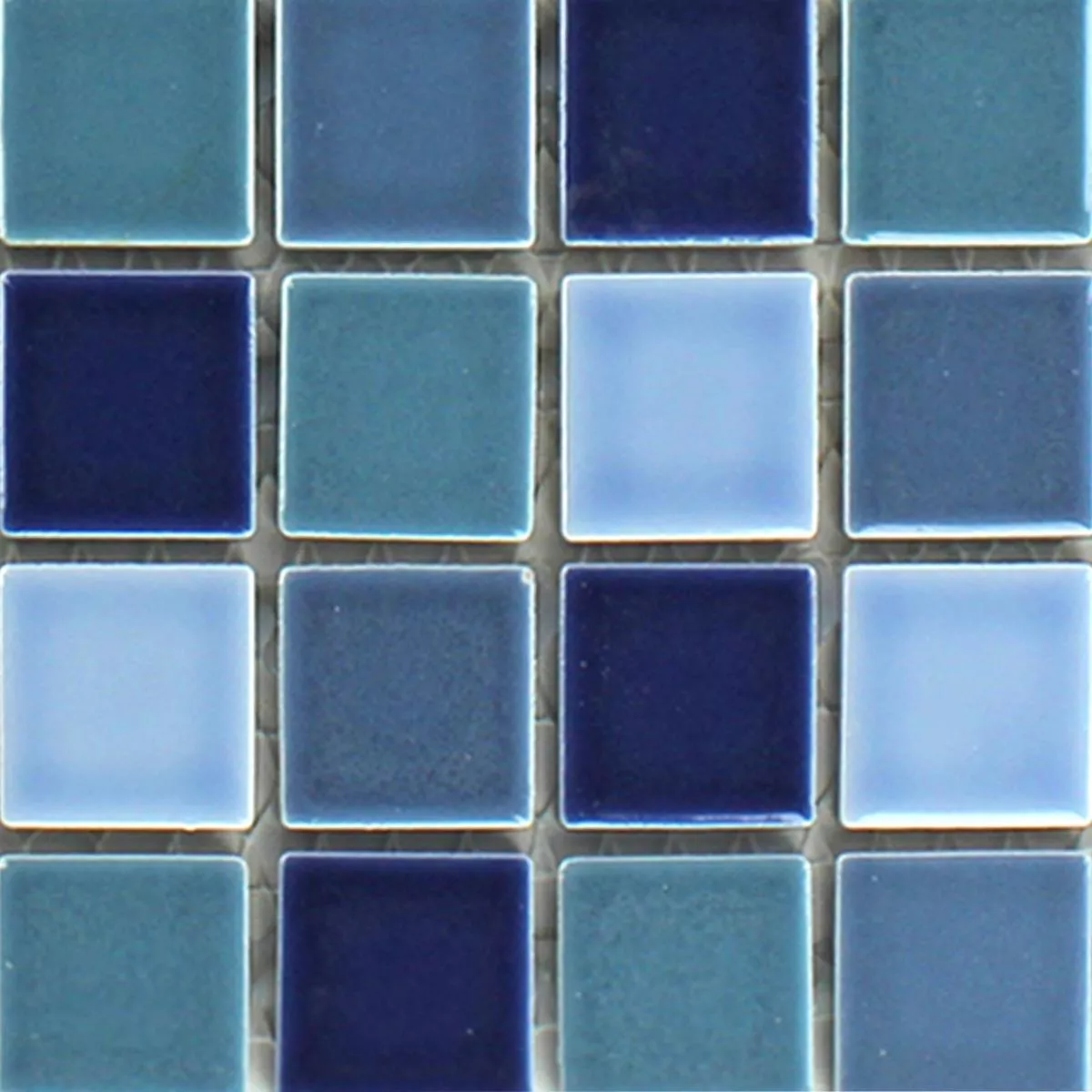 Prøve Mosaik Fliser Keramik Blå Mix Strålende