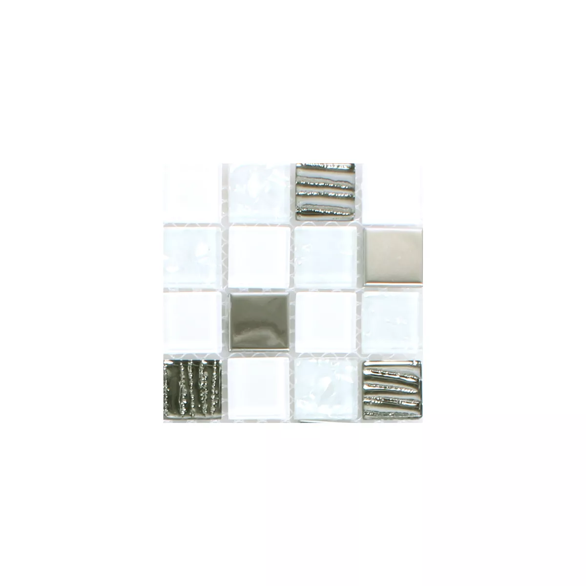 Prøve Mosaik Fliser Admont Hvid Diamant Quadrat