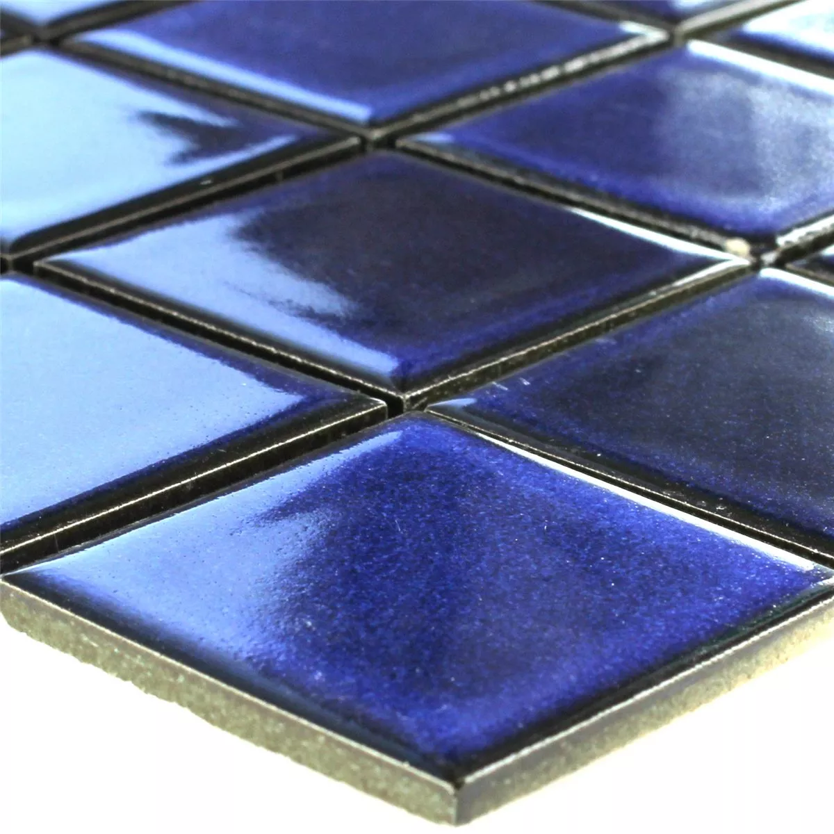 Prøve Mosaik Fliser KeramikSpejl Blå Uni