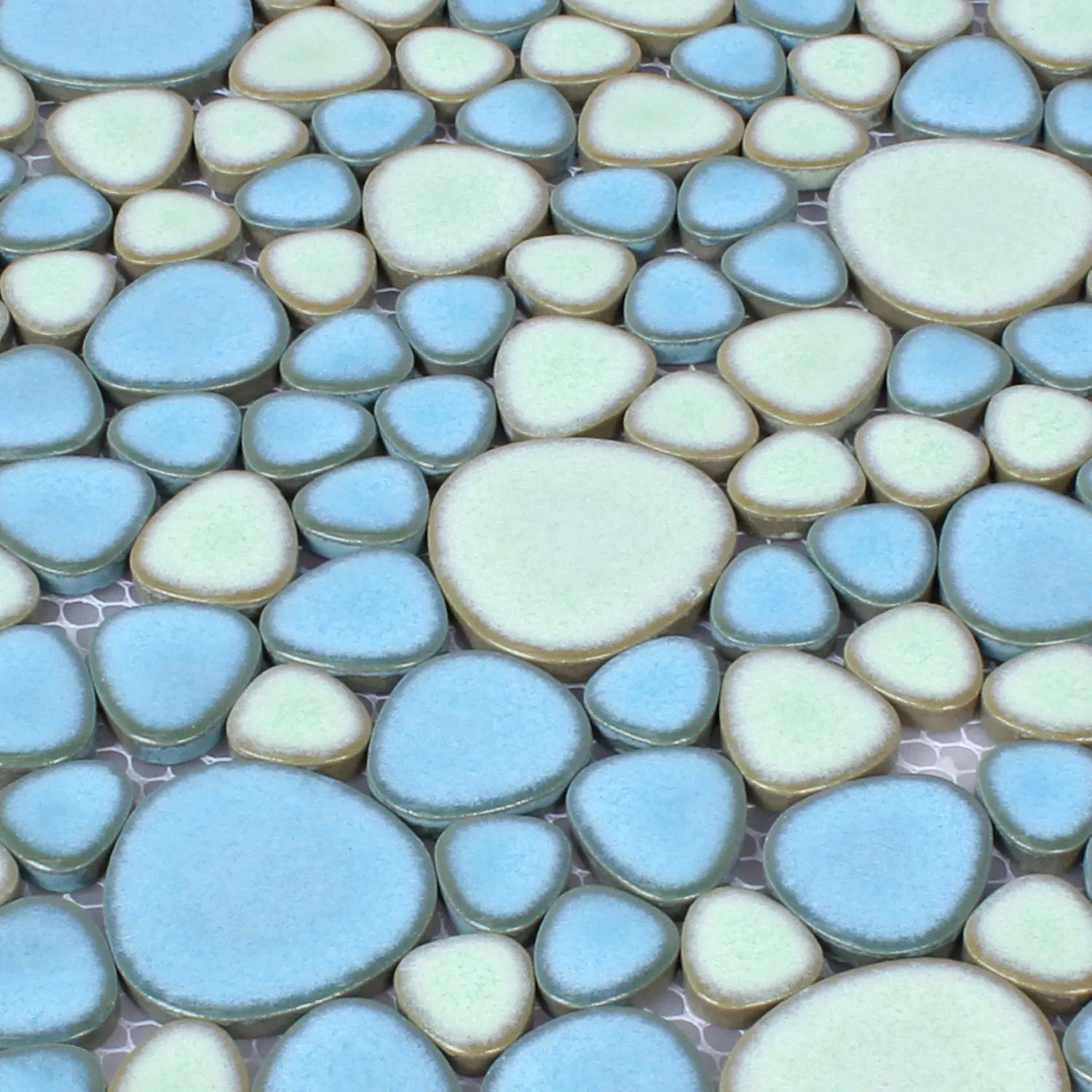 Mosaik Fliser Keramik Småsten Optik Türkis