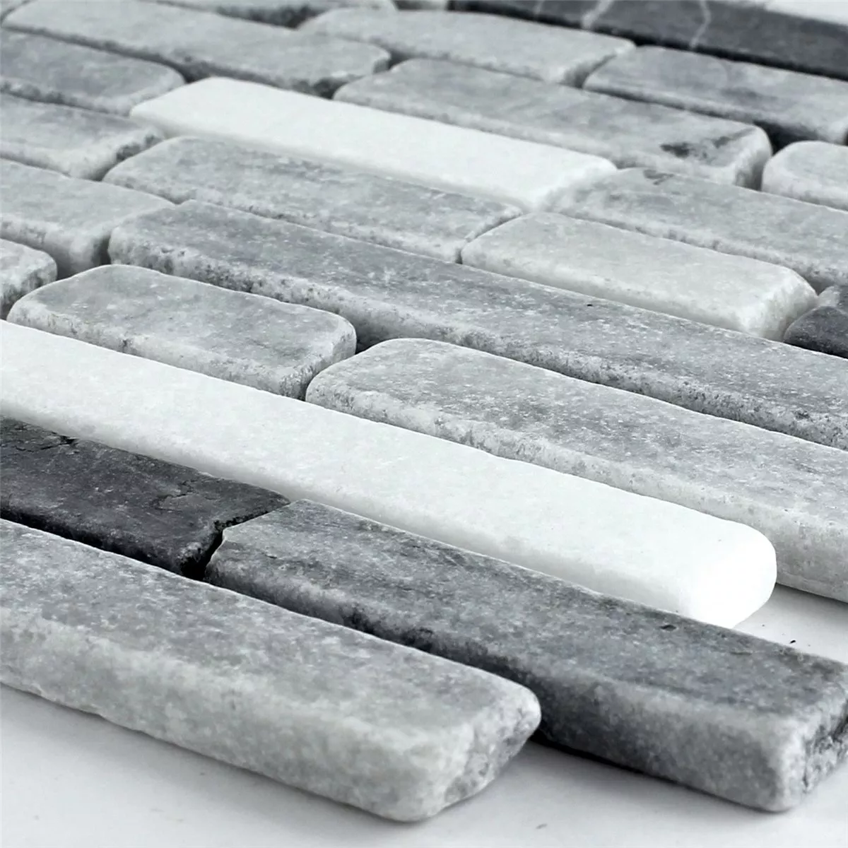 Mosaik Fliser Marmor Sort Gra Mix