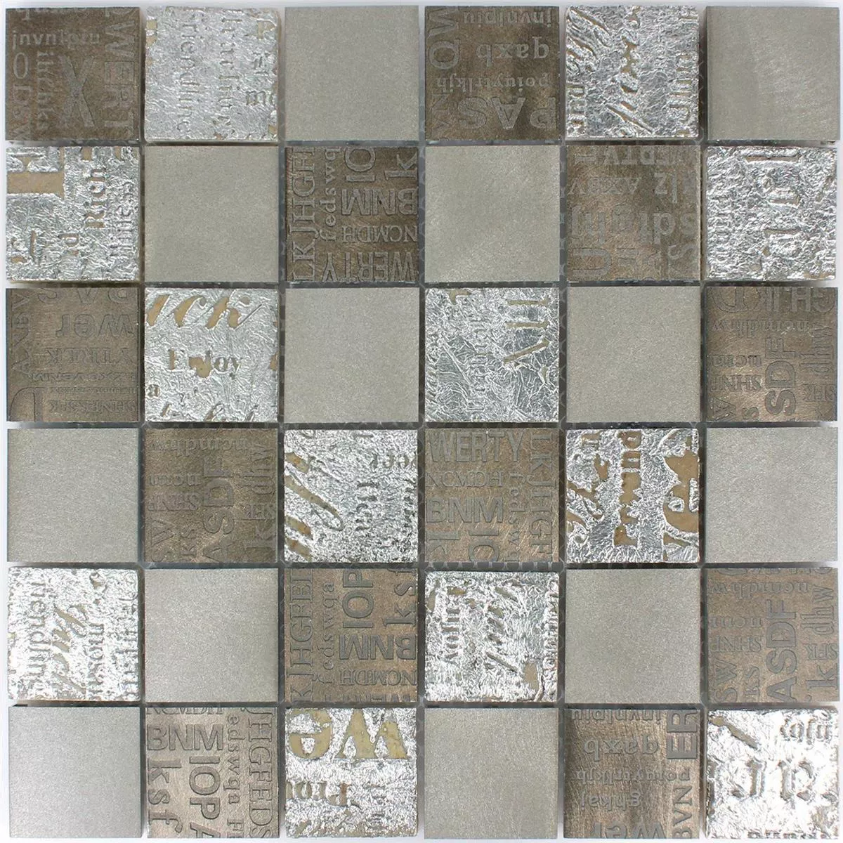 Mosaik Fliser Nazca Natursten Aluminium Mix Brun Sølv