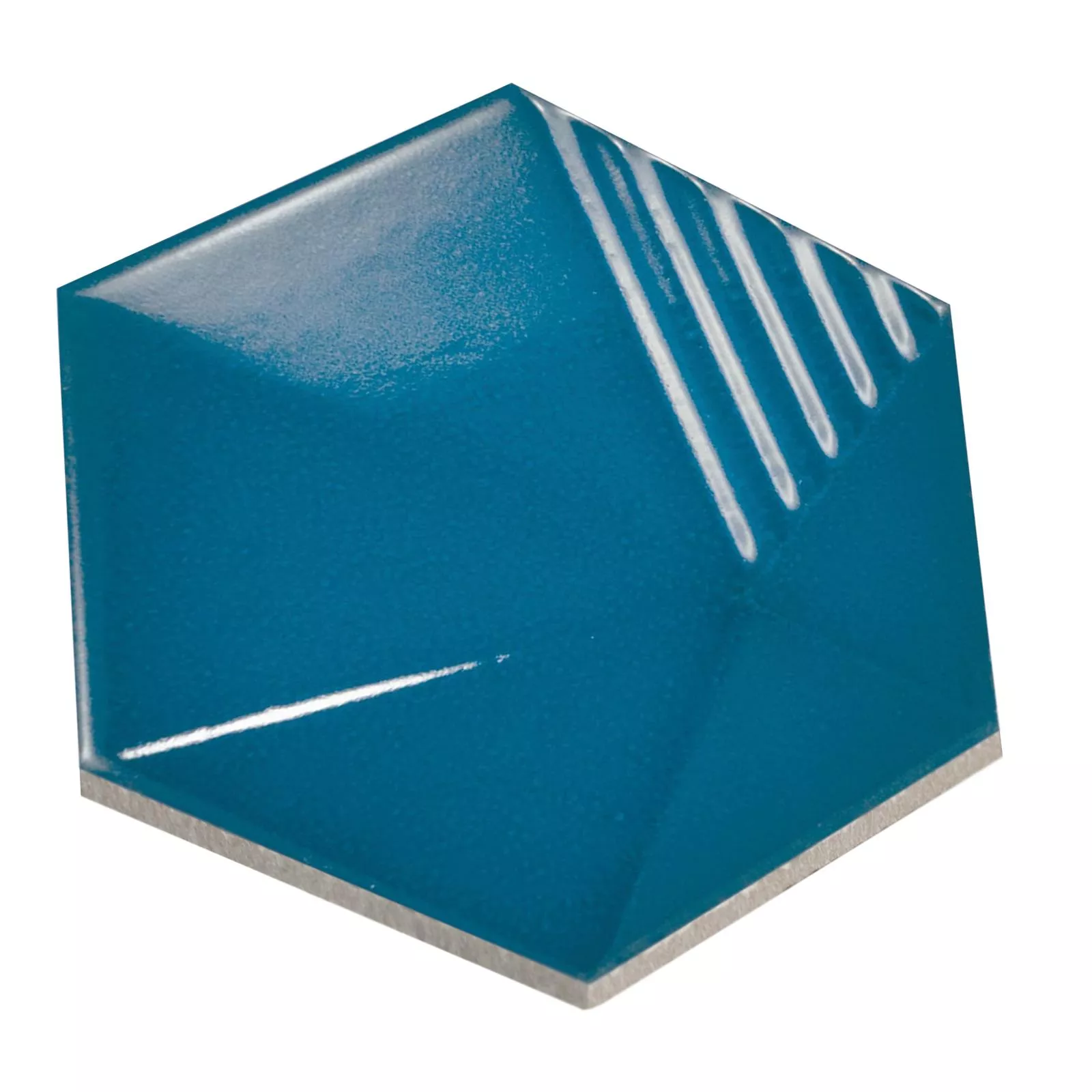 Prøve Vægfliser Rockford 3D Hexagon 12,4x10,7cm Blå