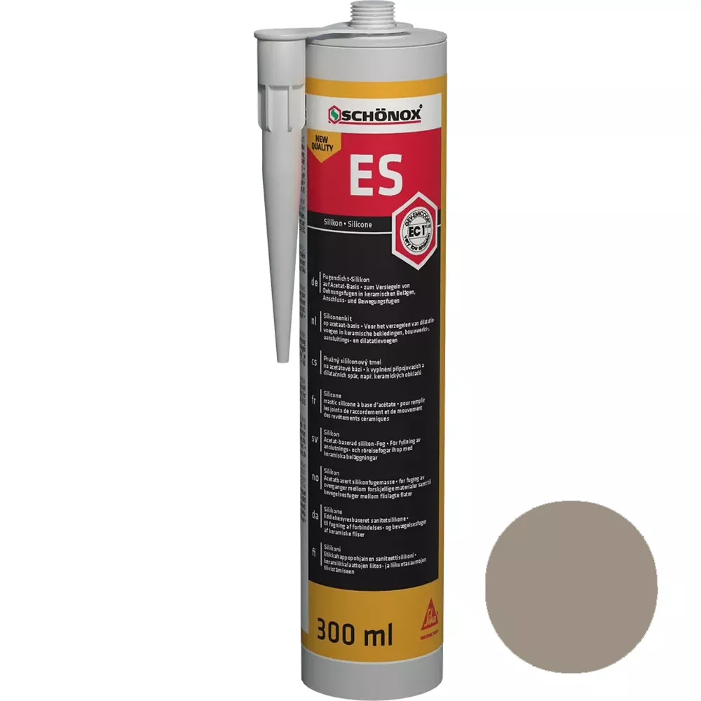 Schönox ES Sandgrå Fugeforseglingssilikone (300 Ml)