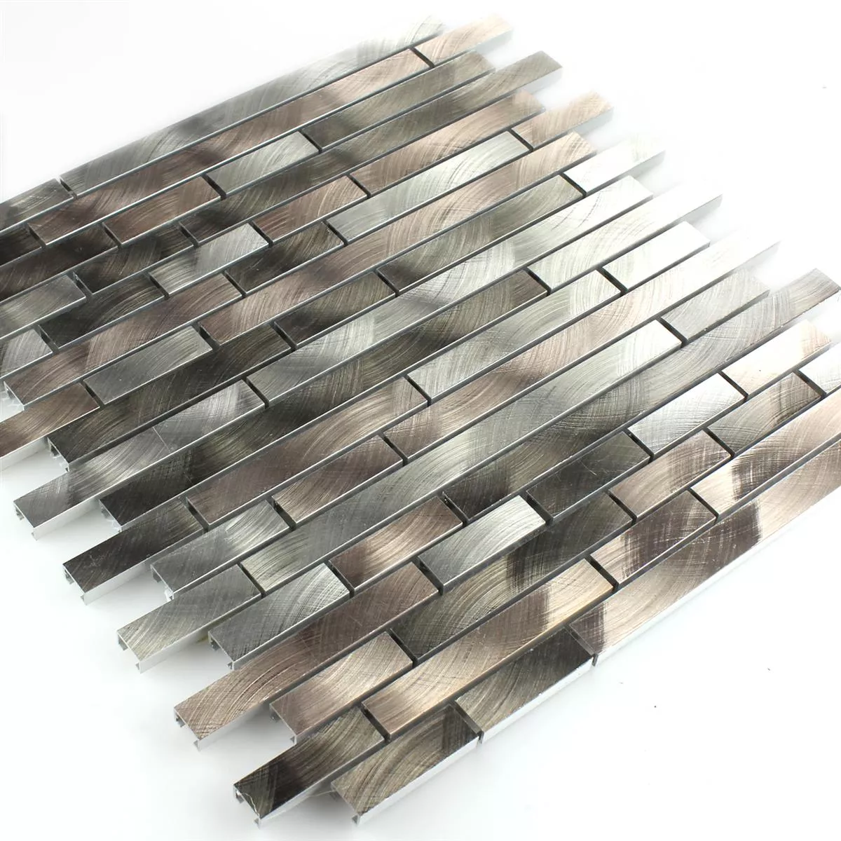 Mosaik Fliser Aluminium Metal Sahara Brun Mix