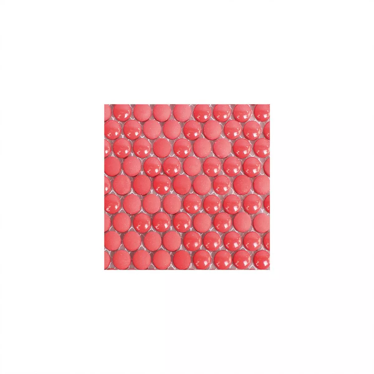 Prøve Glasmosaik Fliser Bonbon Rund Eco Rød