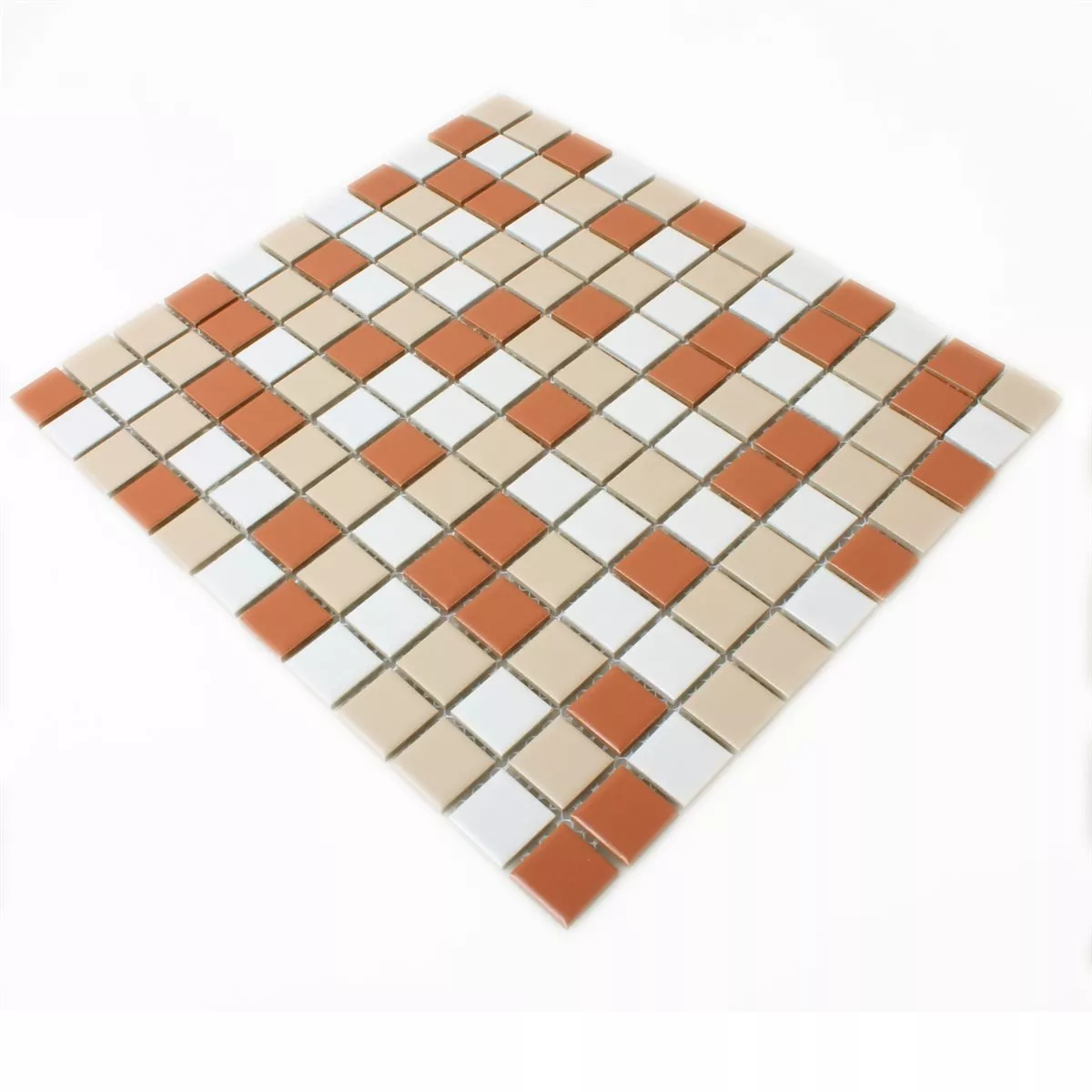Mosaik Fliser Keramik Hvid Creme Terrakotta Mix