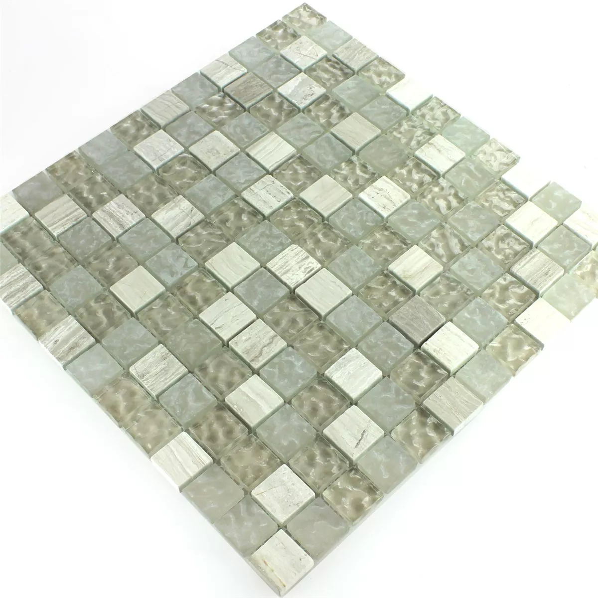 Mosaik Fliser Glas Marmor Burlywood 23x23x8mm Tumlede
