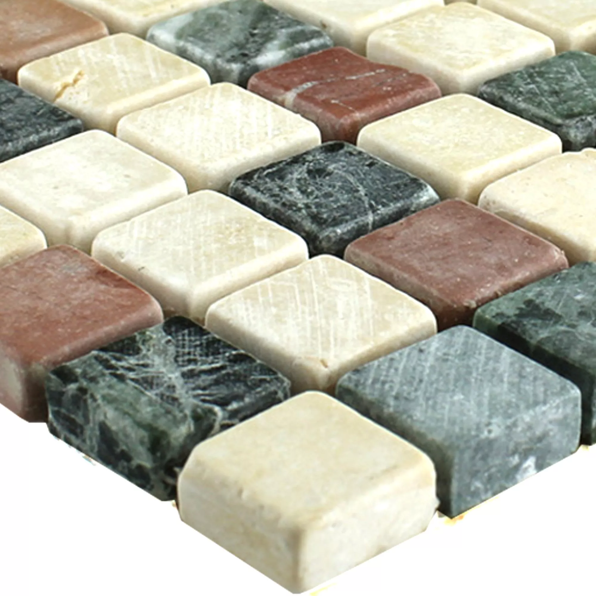 Mosaik Fliser Marmor Farverige Mix 15x15x7mm