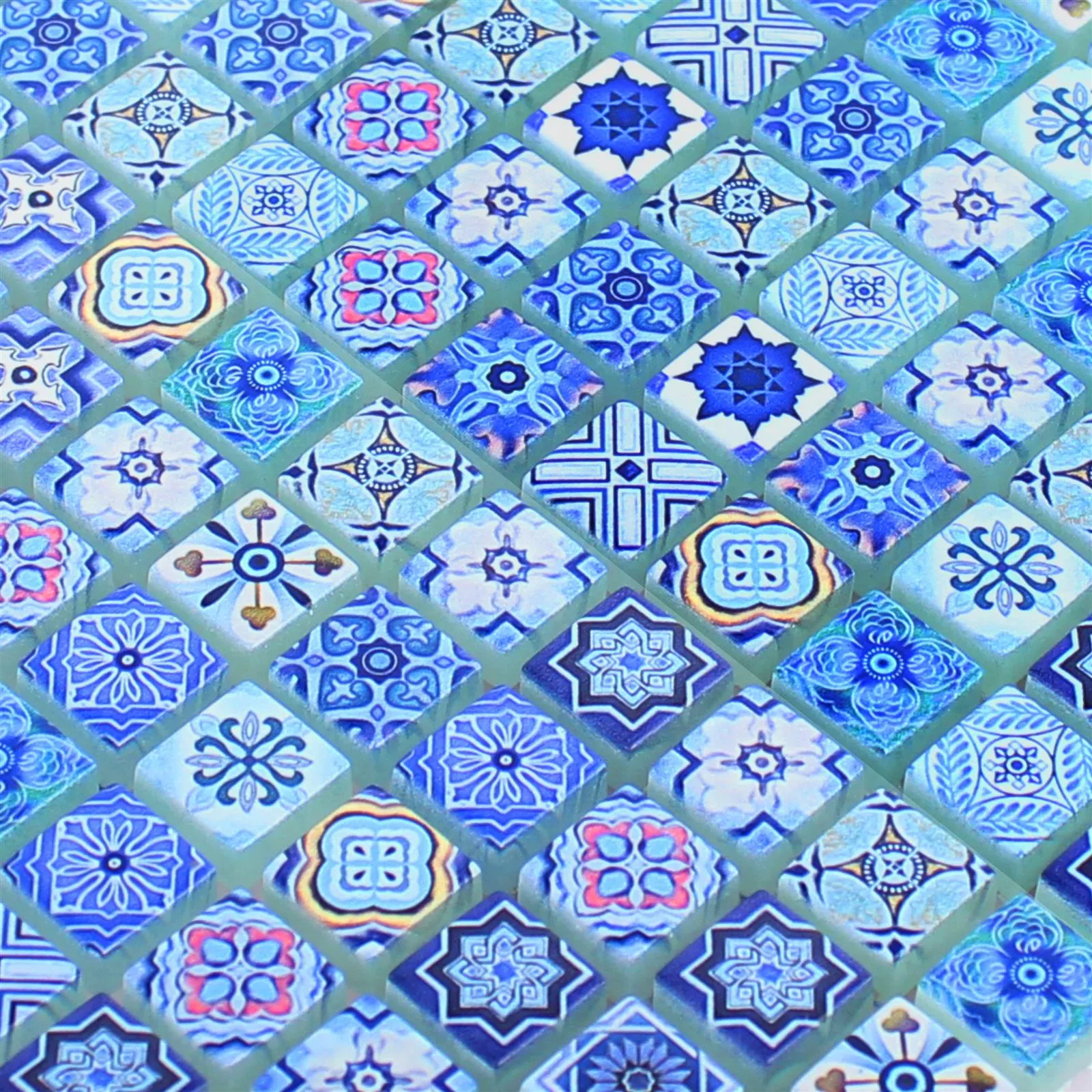 Glasmosaik Fliser Marrakech Blå