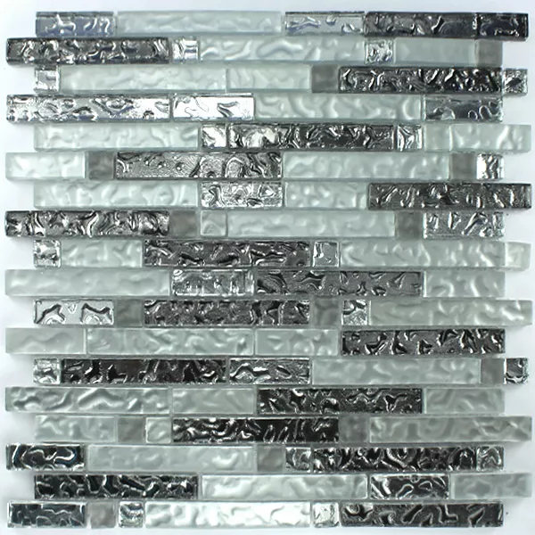Prøve Glasmosaik Fliser Sølv Metal Vanddråber