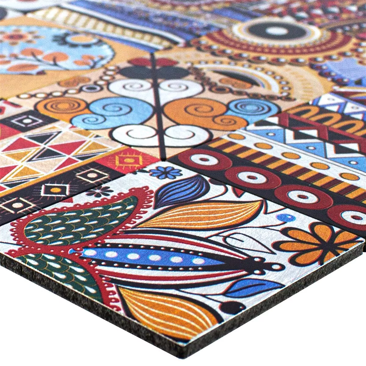 Metal Retro Mosaik Fliser AyBatur Selvklæbende Farverige Metal Retro Mosaik Fliser AyBatur Selvklæbende Farverige