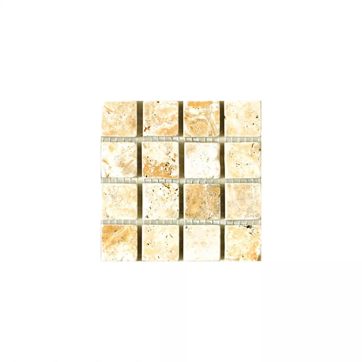 Prøve Mosaik Fliser Travertin Castello Guld 23