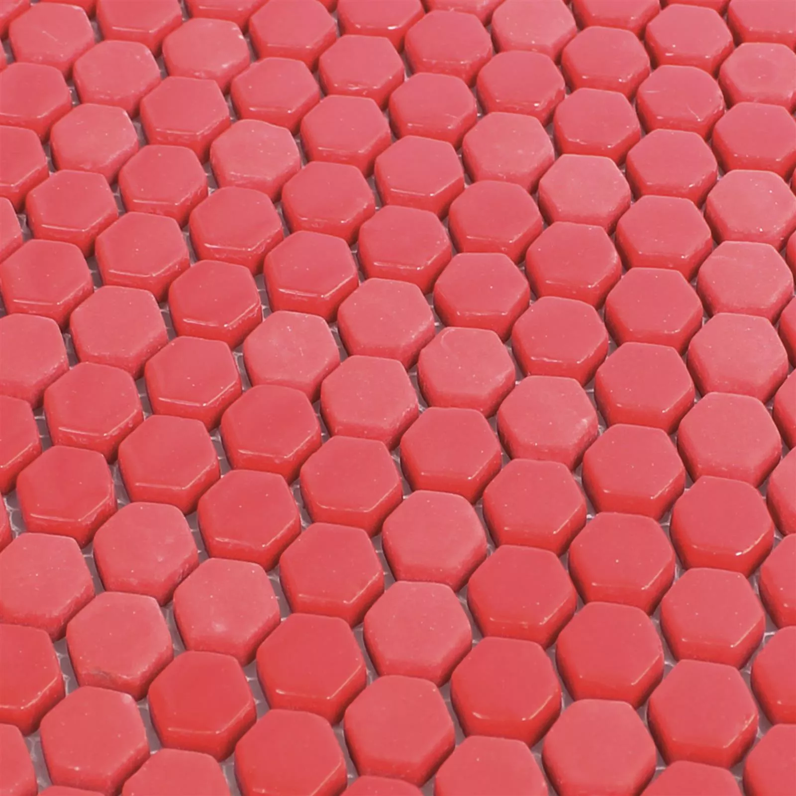 Glasmosaik Fliser Brockway Hexagon Eco Rød