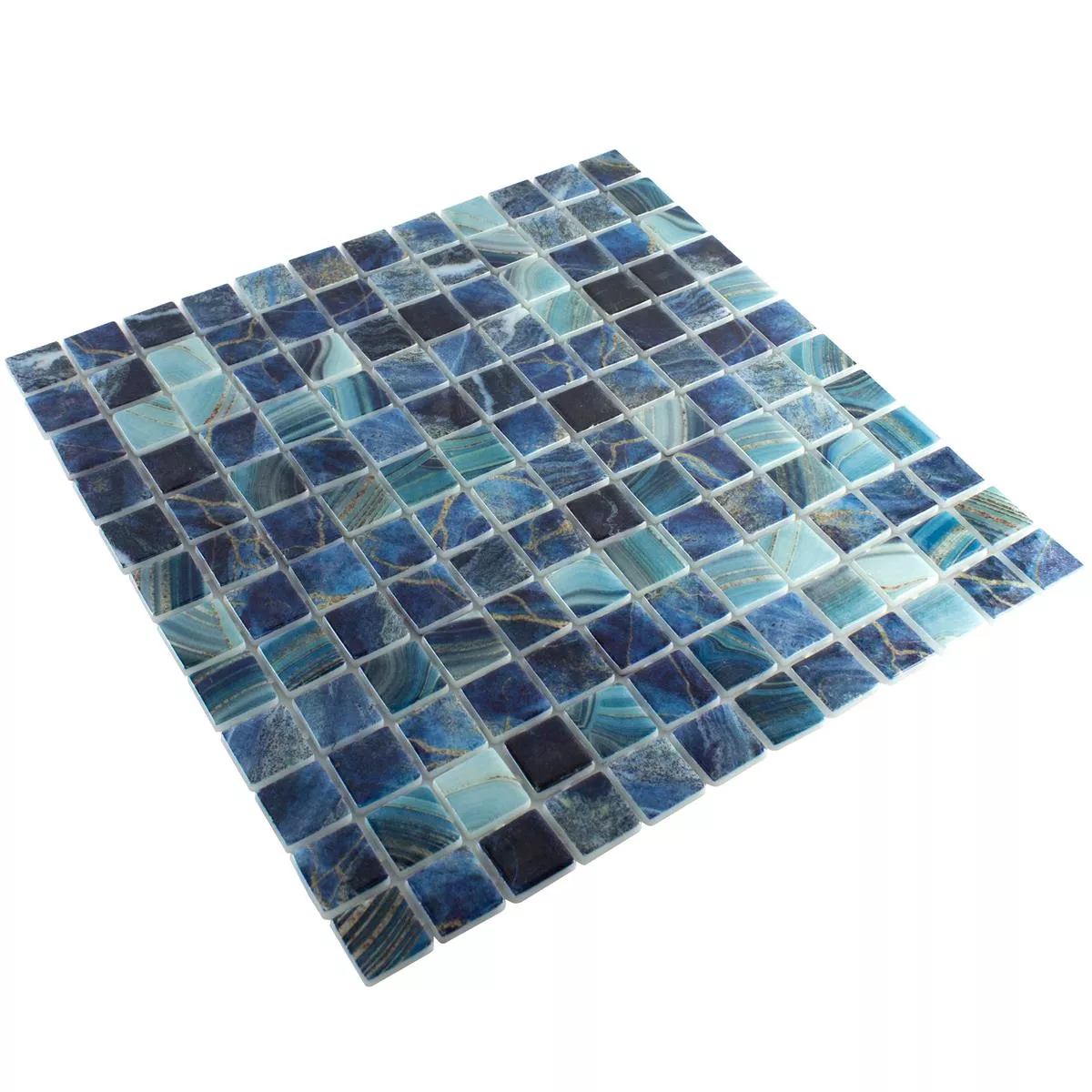 Swimmingpool Mosaik Baltic Blå Turkis 25x25mm