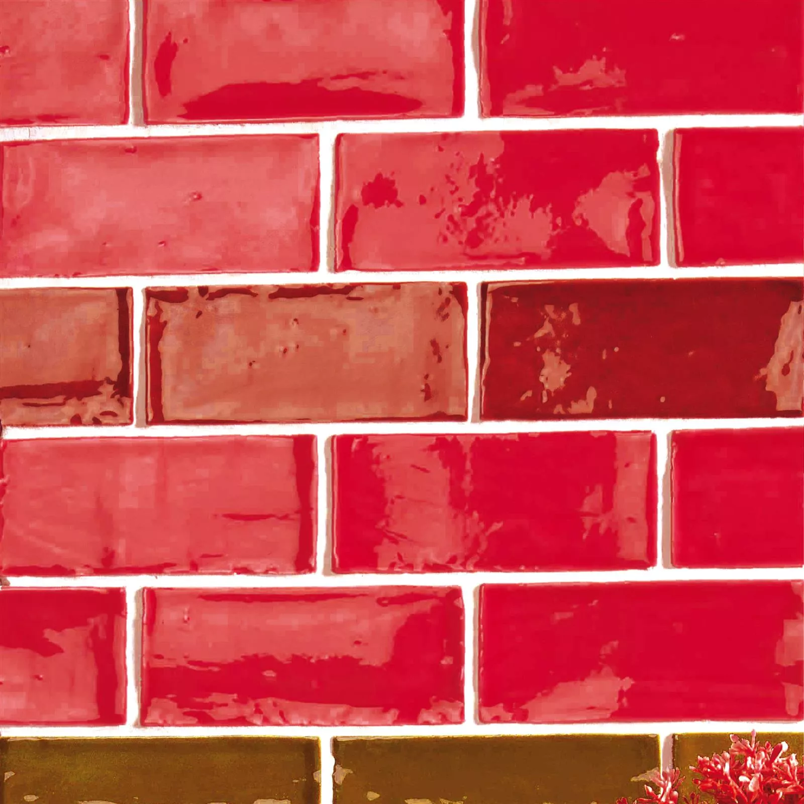 Prøve Vægfliser Algier Håndlavet 7,5x15cm Rød
