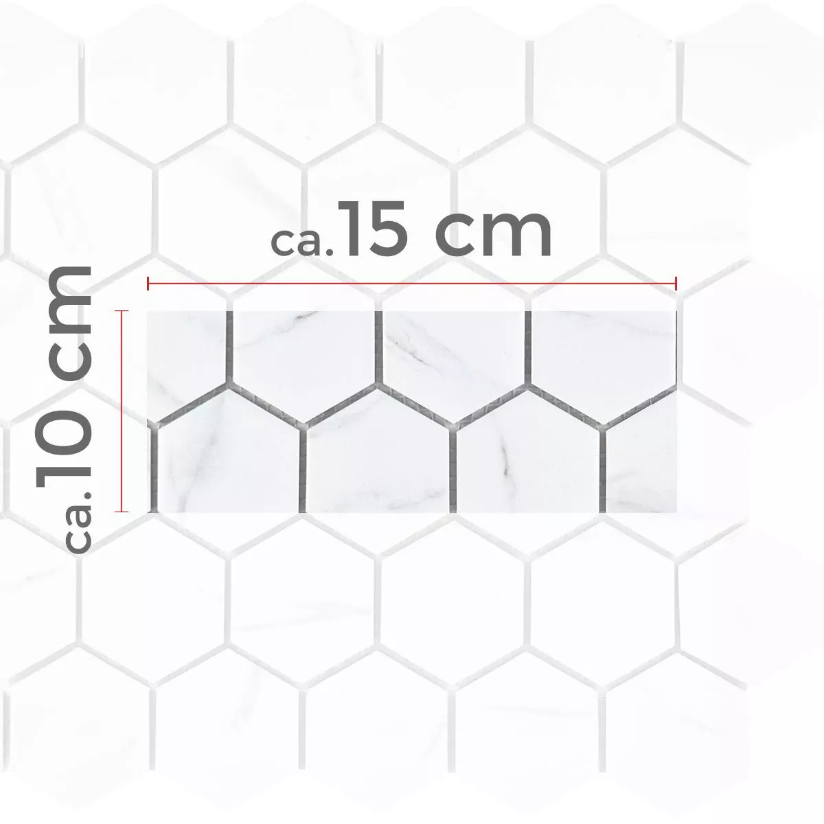 Prøve Keramik Mosaik Fliser Zyrus Carrara Hexagon 