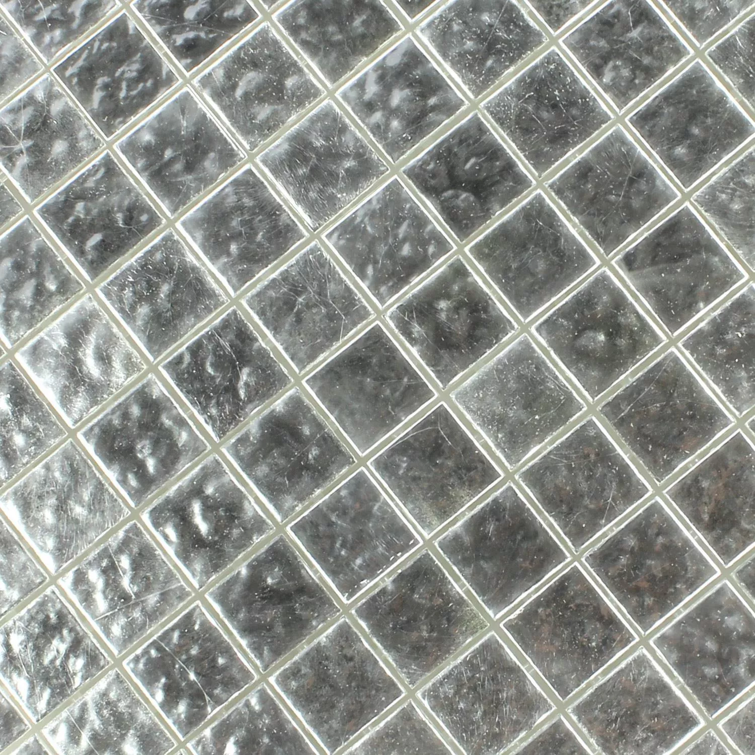 Mosaik Fliser Trend-Vi Glas Hvid Guld 24 Karat Bølgepap 2x2cm