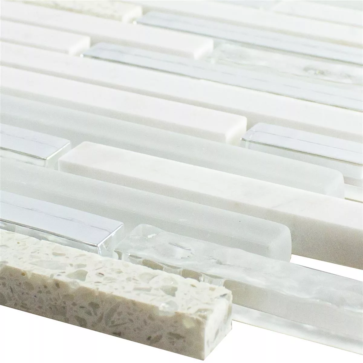 Glas Natursten Artificial Mosaik Liberia Hvid