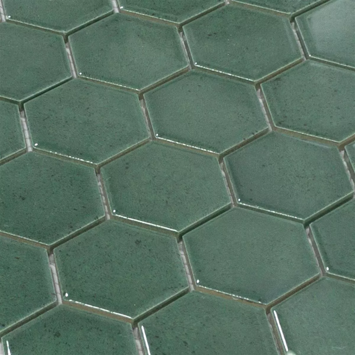 Keramik Mosaik Fliser Eldertown Hexagon Mørkegrøn
