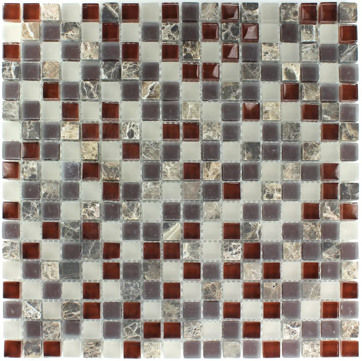 Prøve Mosaik Fliser Glas Marmor  Brun