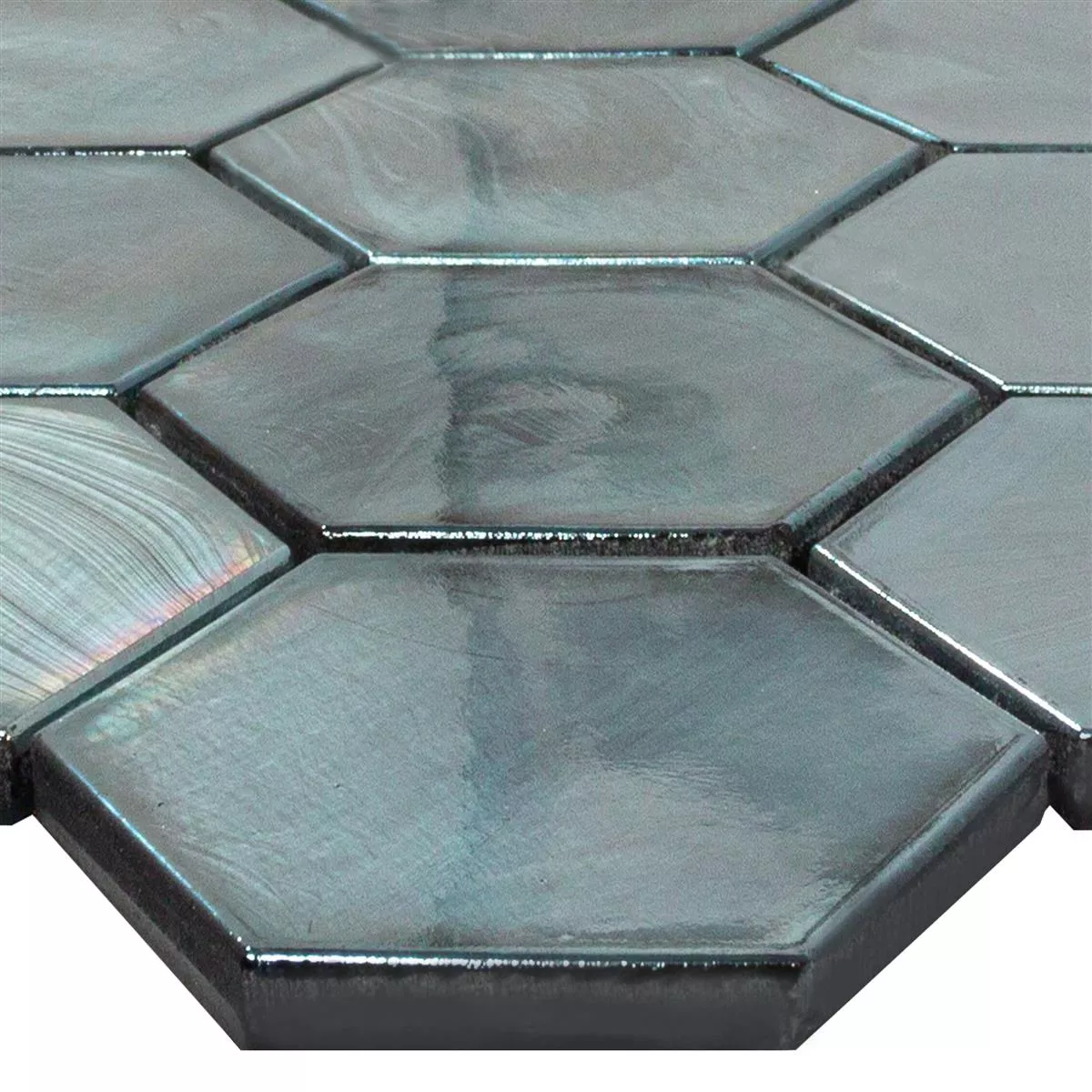Glasmosaik Fliser Andalucia Hexagon Sort Glasmosaik Fliser Andalucia Hexagon Sort
