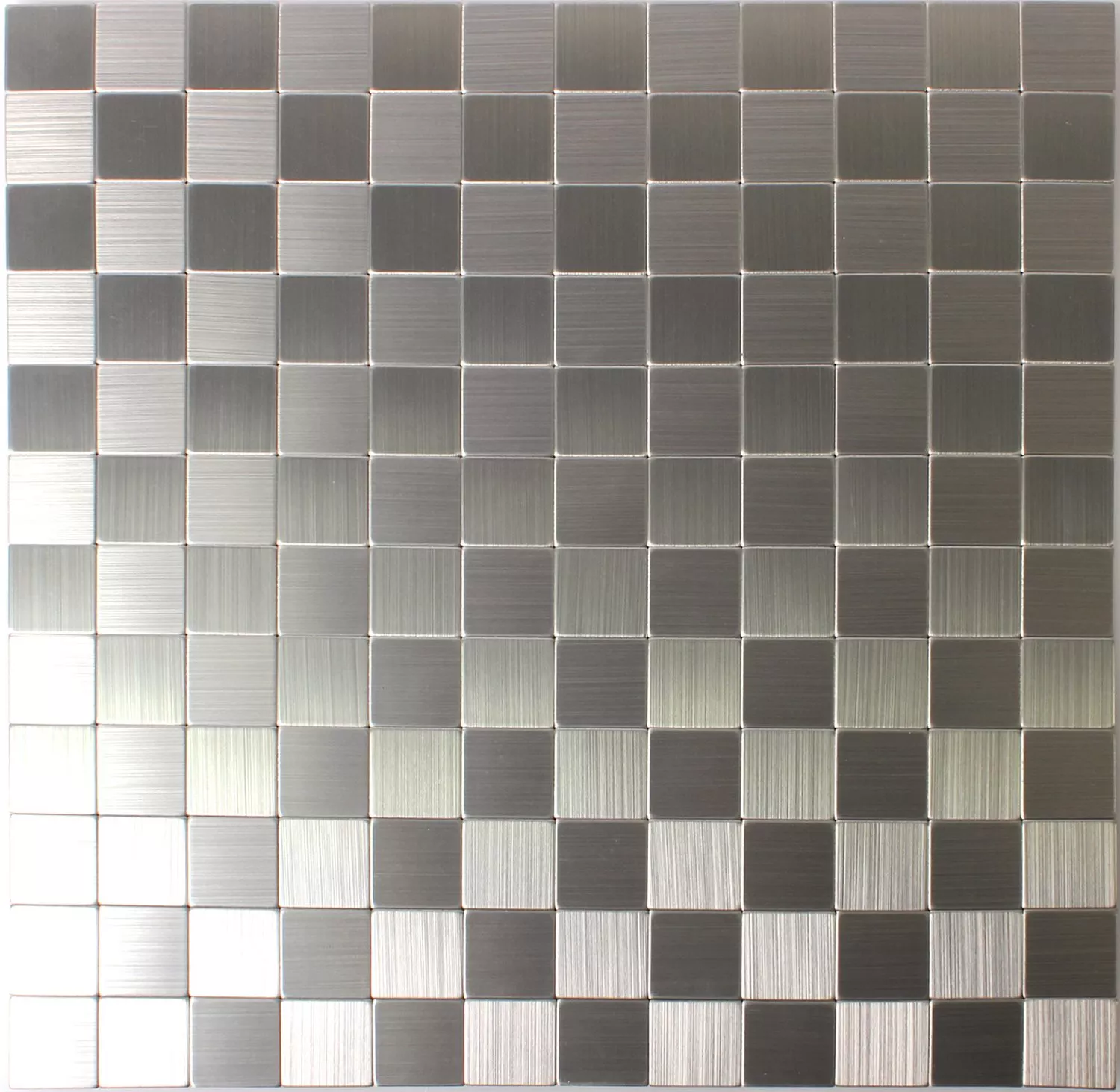 Mosaik Fliser Metal Selvklæbend Mikros Sølv Firkant 25