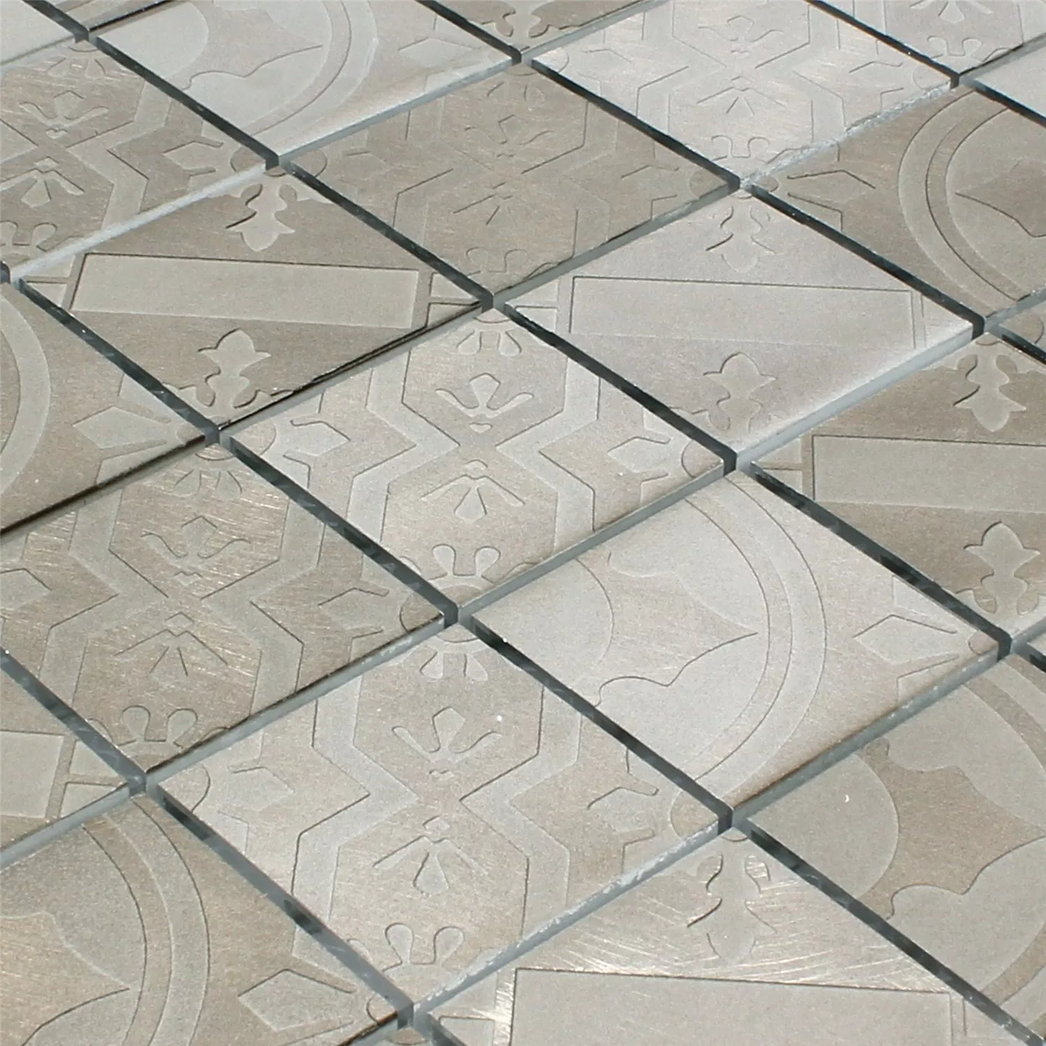 Prøve Mosaik Fliser Aluminium Callao Brun