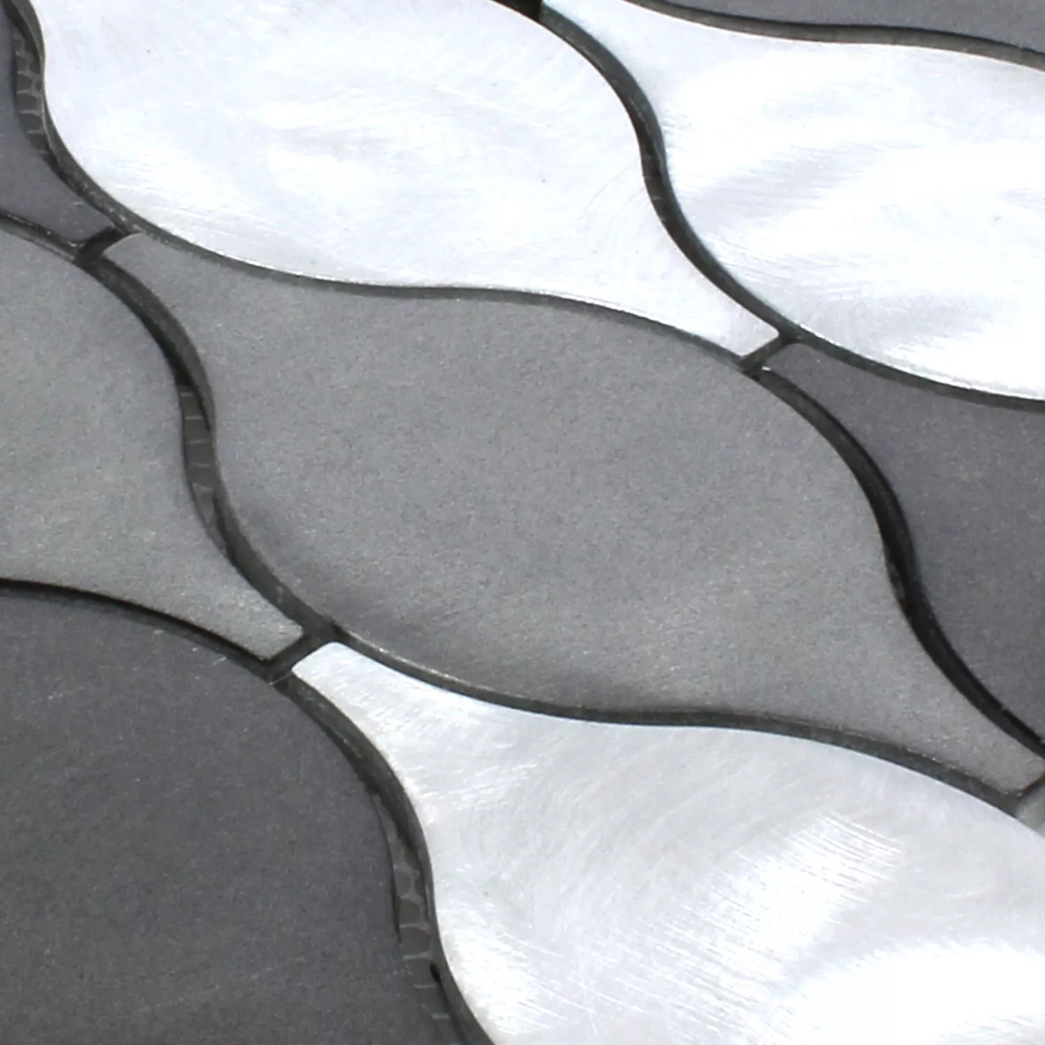 Prøve Mosaik Fliser Aluminium Beverly Sort Sølv